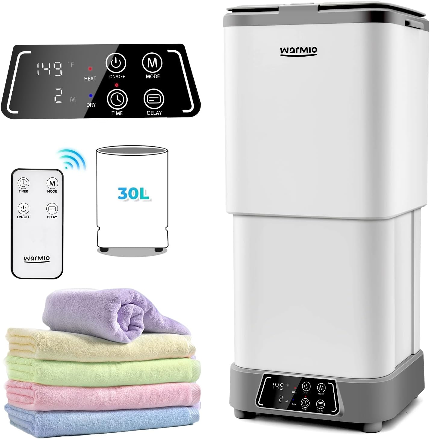 30L Towel Warmer with Fragrance and 12h Delay