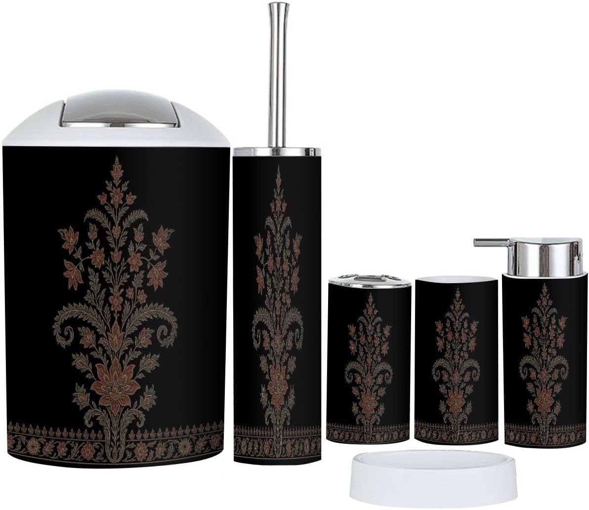 Boho Bathroom Accessories Set 6 Piece Modern Design