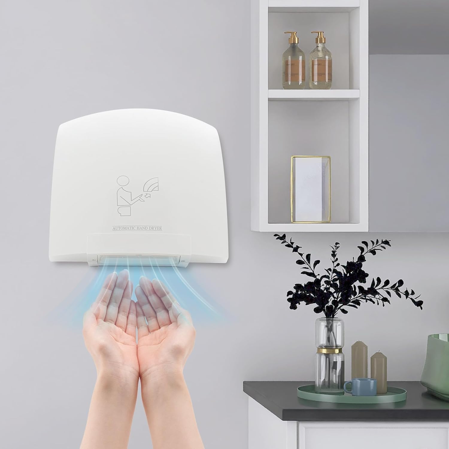 KeruRome 1200W Touchless Hand Dryer for Bathroom and Commercial Use