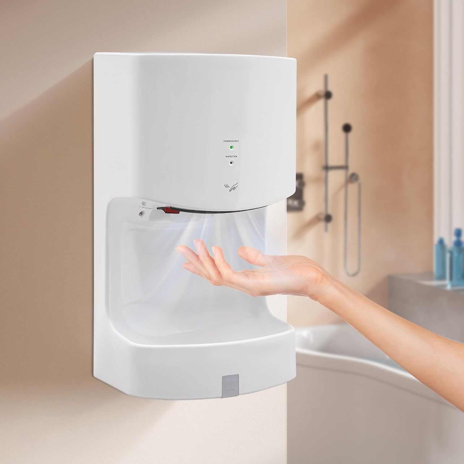 WANLECY Commercial Hand Dryer with Drip Tray HotCold Air Switchable