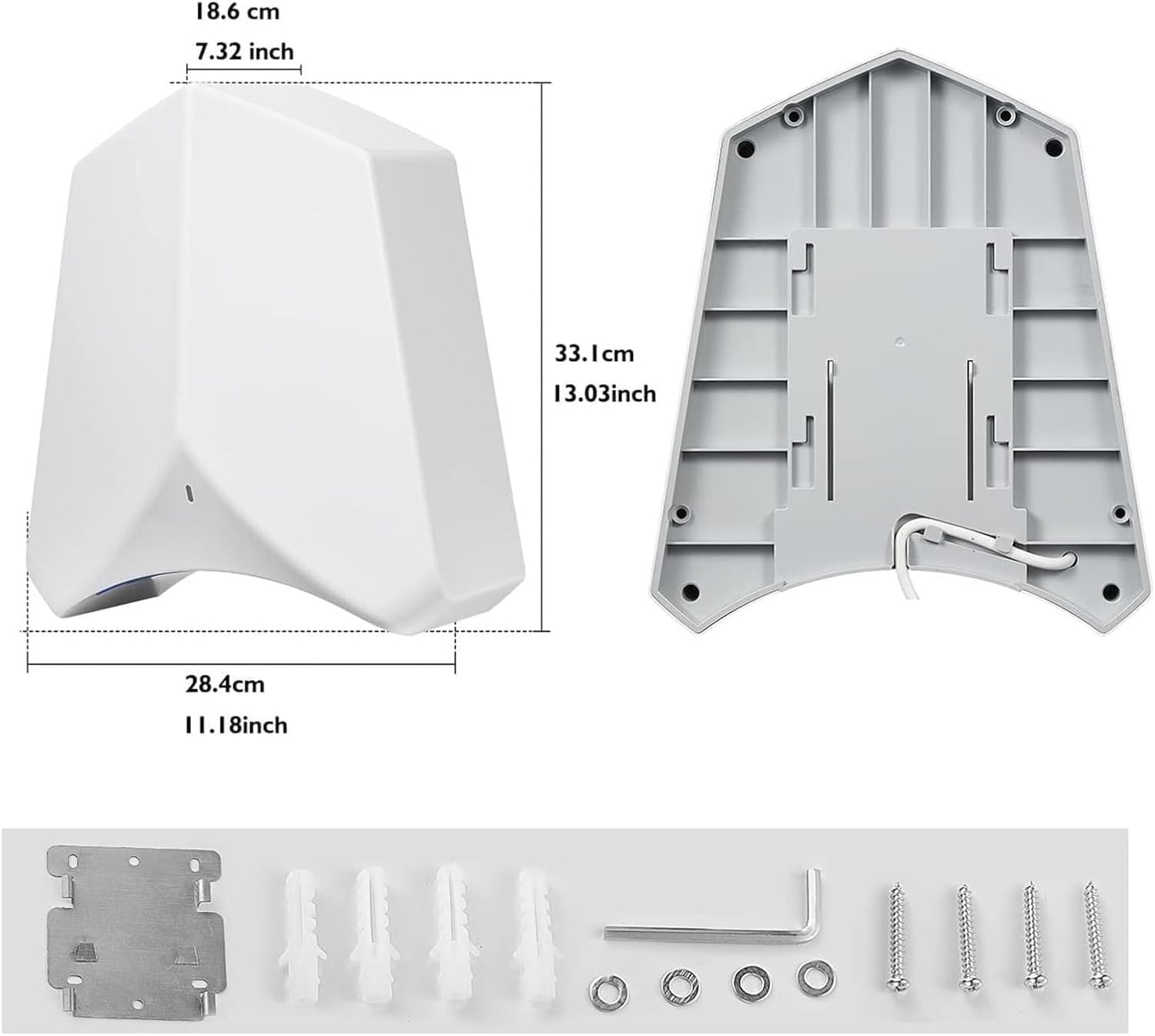 High Speed Energy Saving Wall Mounted Hand Dryer with Warm Cold Air Switch