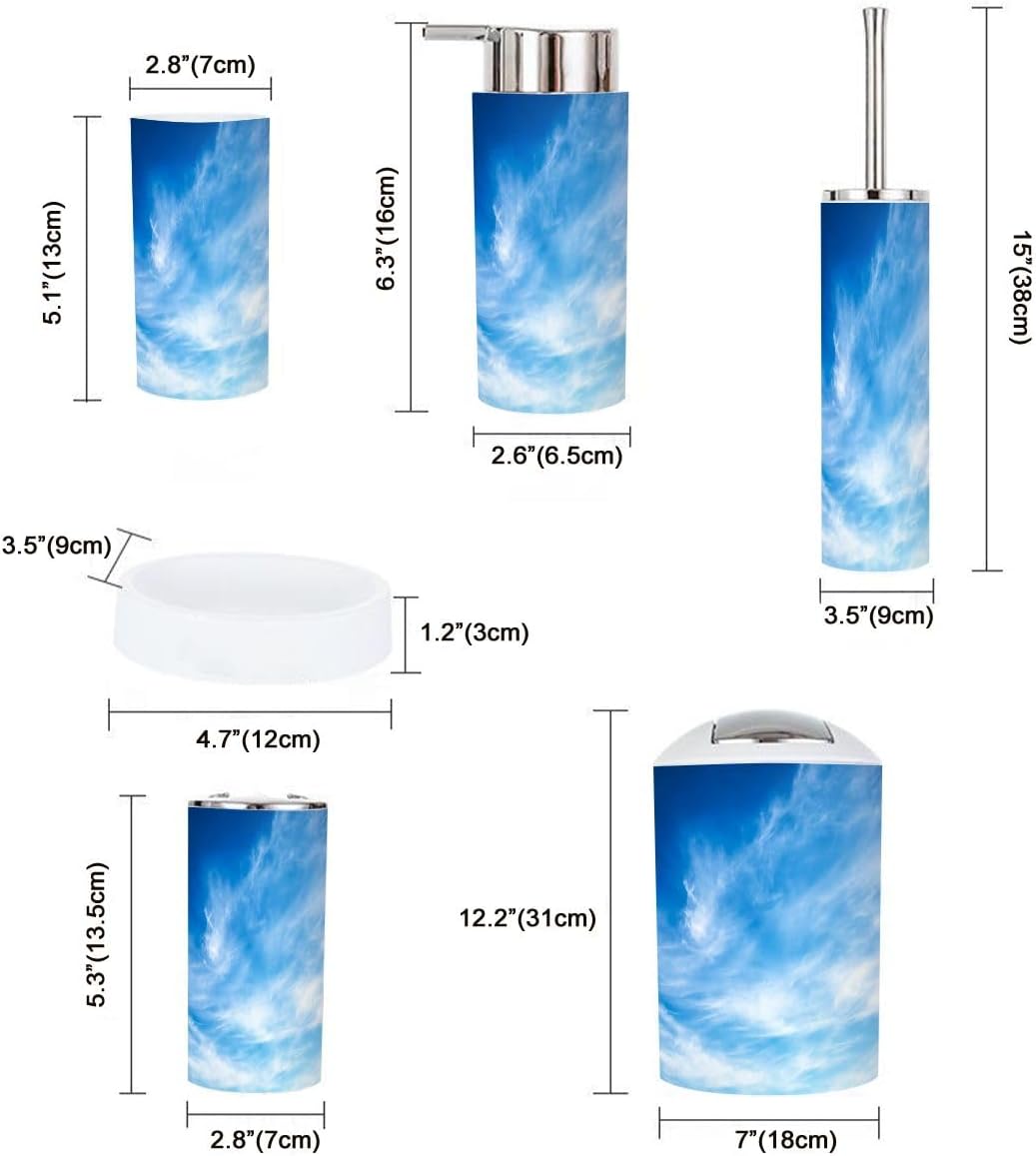 Boho Clouds Bathroom Accessory Set 6 Piece