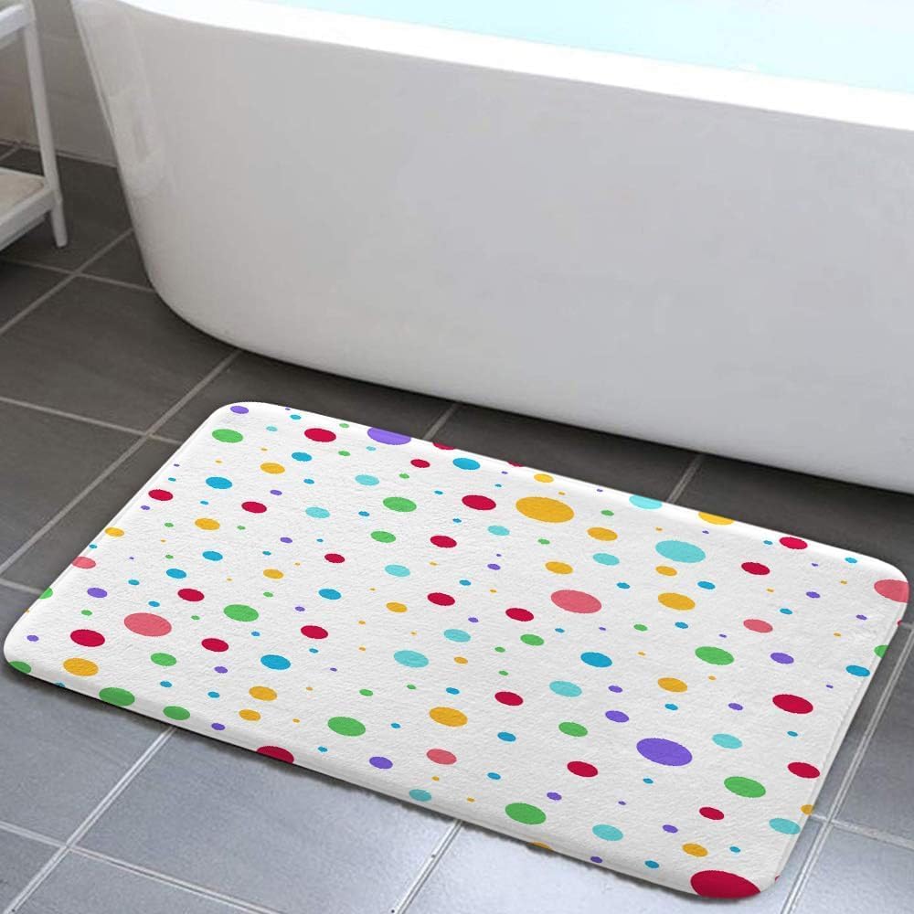 DYNH Kids Rainbow Flannel Bath Rug 16x24inch