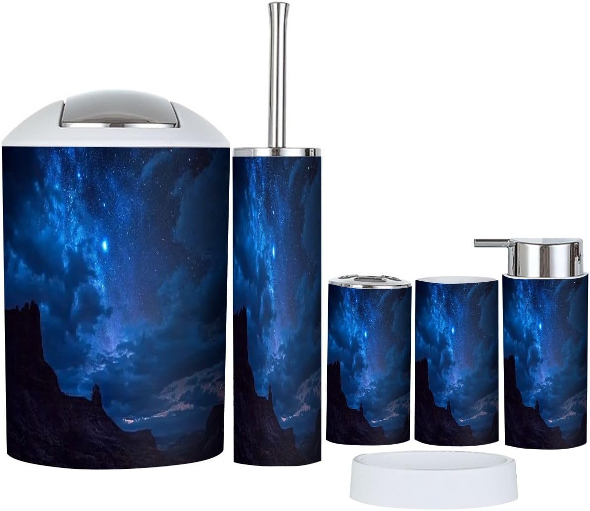 Boho Night Sky Bathroom Accessory Set 6 Piece