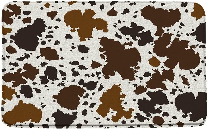 KXO Milk Cow Print Bath Mat Rustic Farmstyle