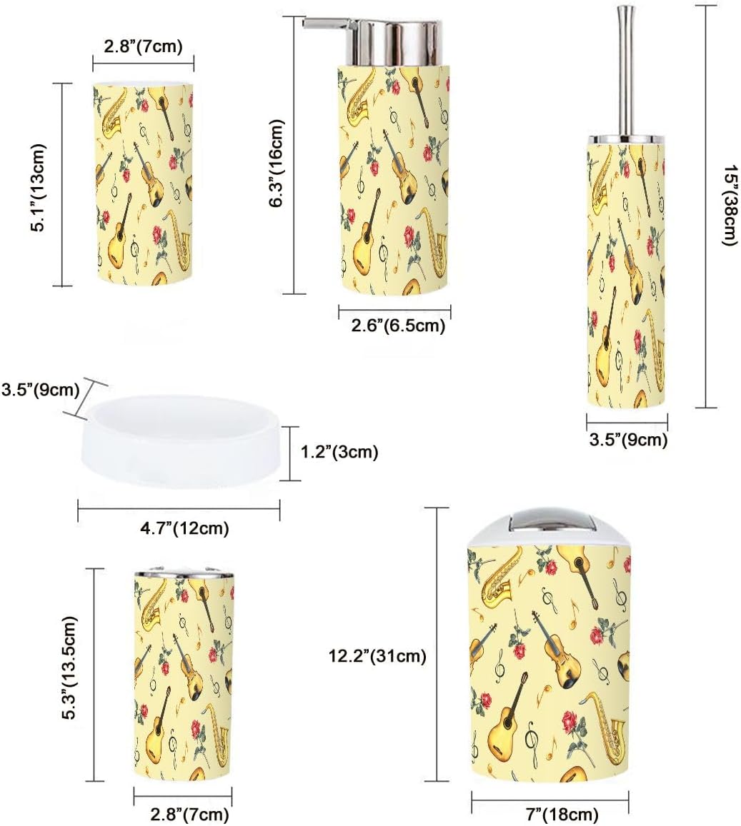 Boho Musical Bathroom Accessory Set 6 Piece 1