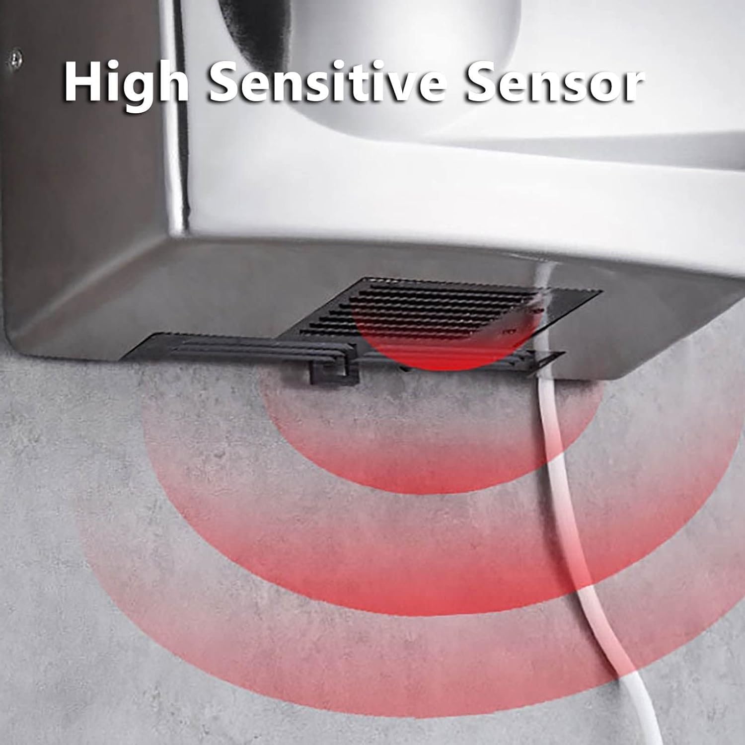 QIANMEI Heavy-Duty Stainless Steel Hand Dryer 1500W Automatic Sensor