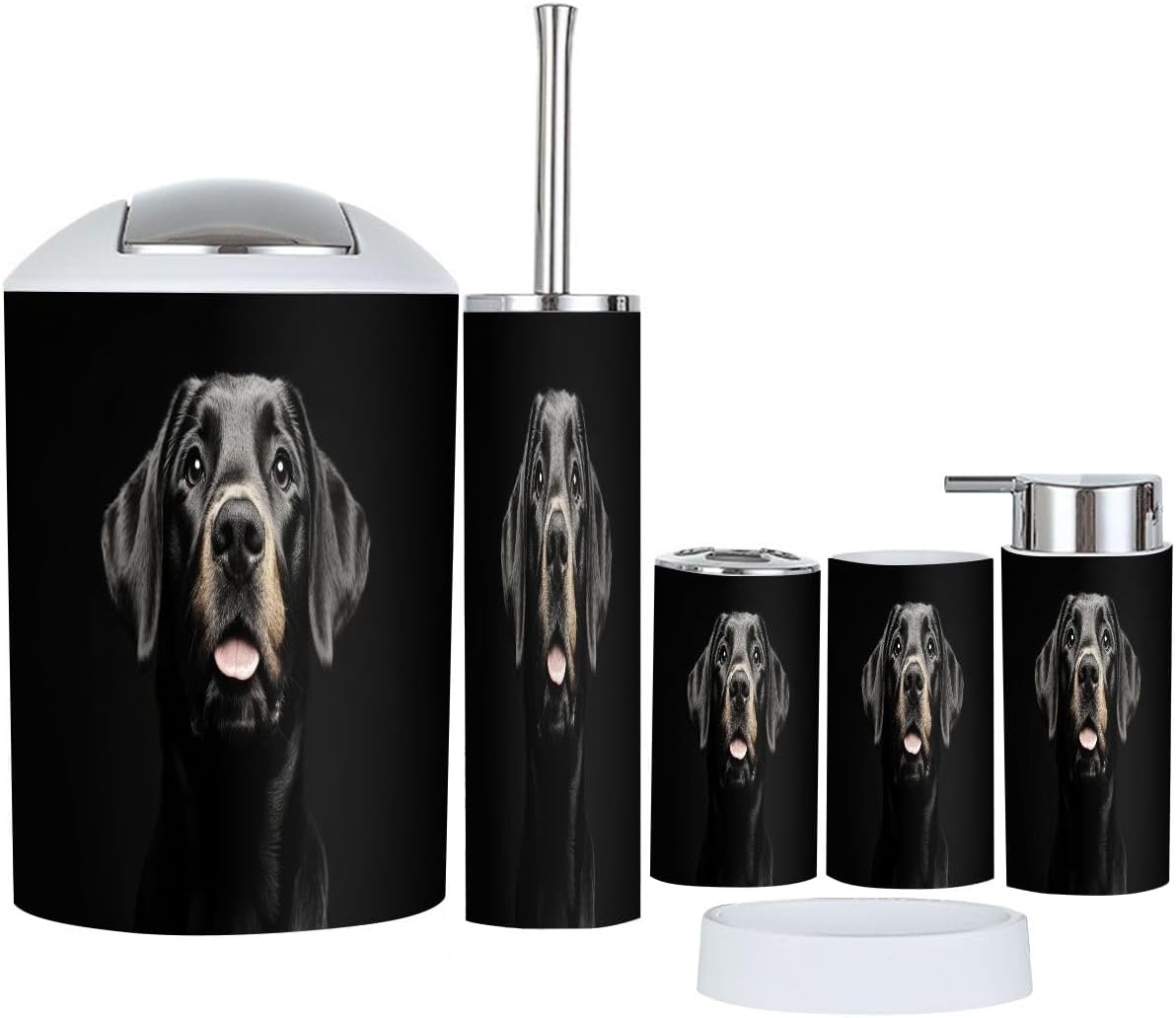 Boho Dog Bathroom Accessories Set 6 Piece