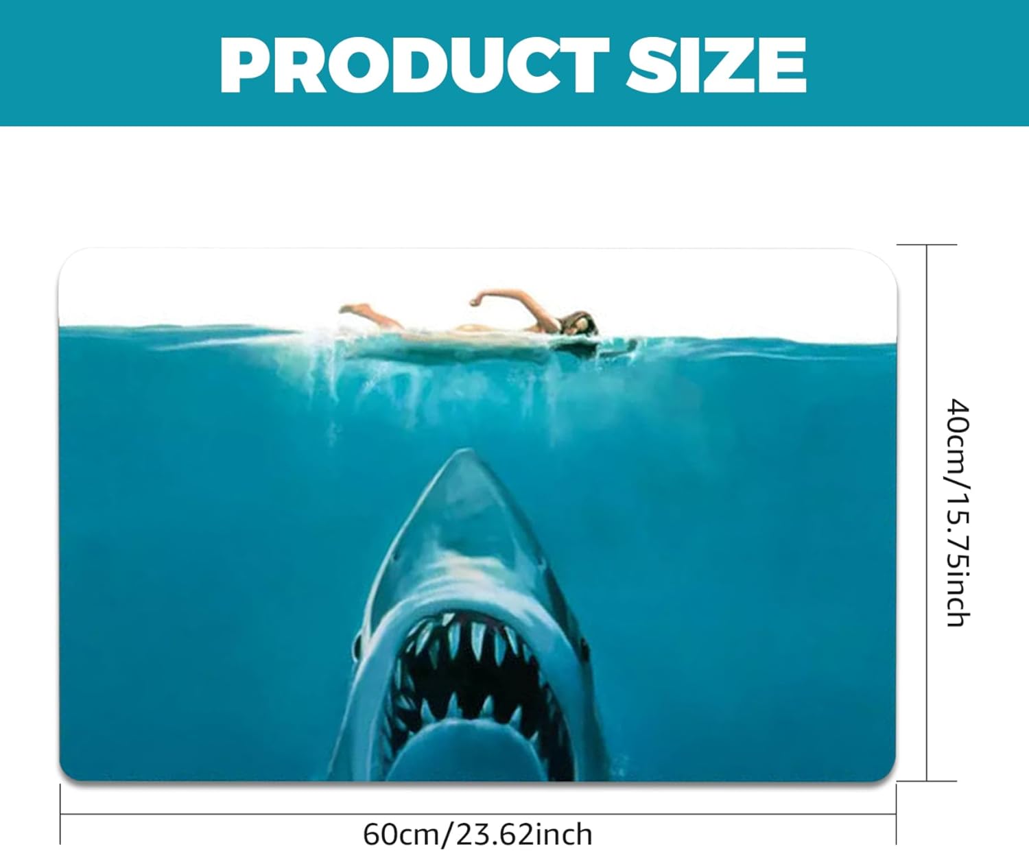 16x24 Waterproof Shark Decor Rug for Bathroom