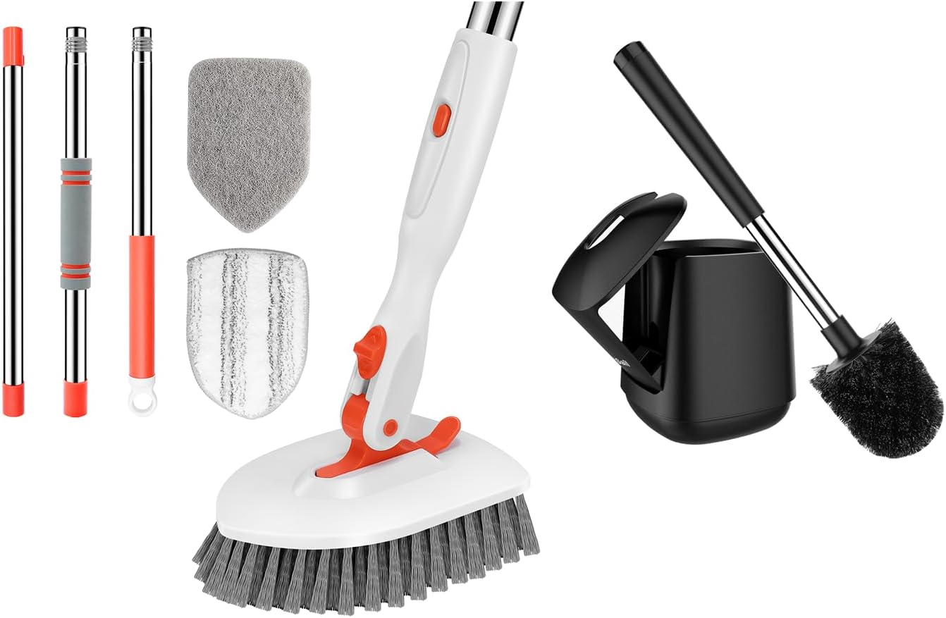 SetSail Toilet Brush with Holder and Comfortable Handle