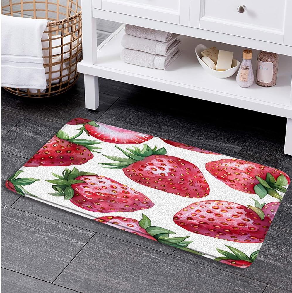 Strawberry Bath Mat Cute Fruit Design 236 x 157 Inch