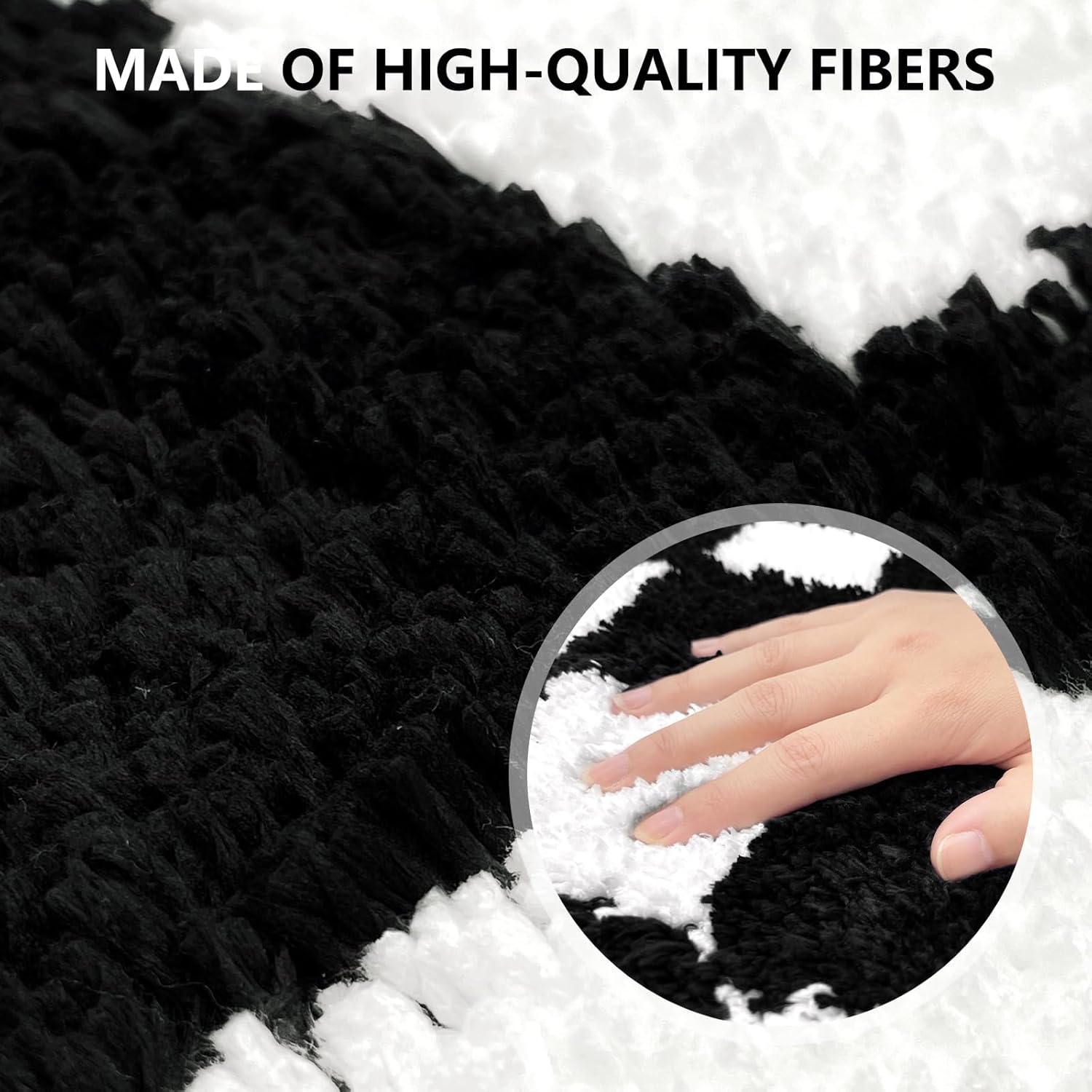 Soft Checkered Bath Mat 20x30in Non-Slip Water Absorbing