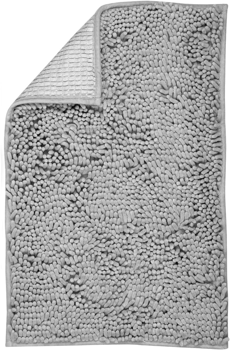LanYunUmi Light Gray Bath Rug 17x24