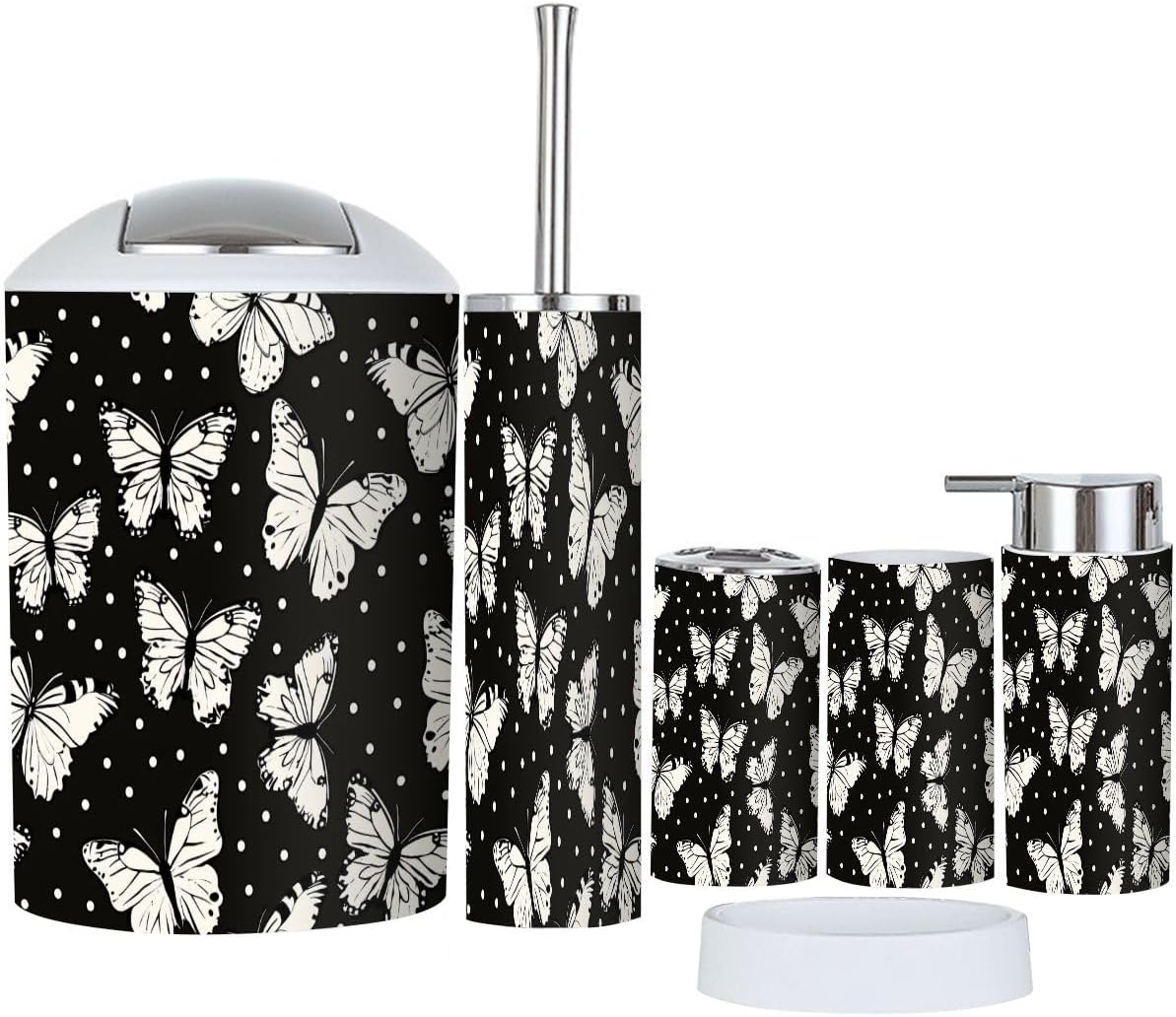 TRANQDEHOM 6-Piece Boho Decorative Bathroom Accessory Set