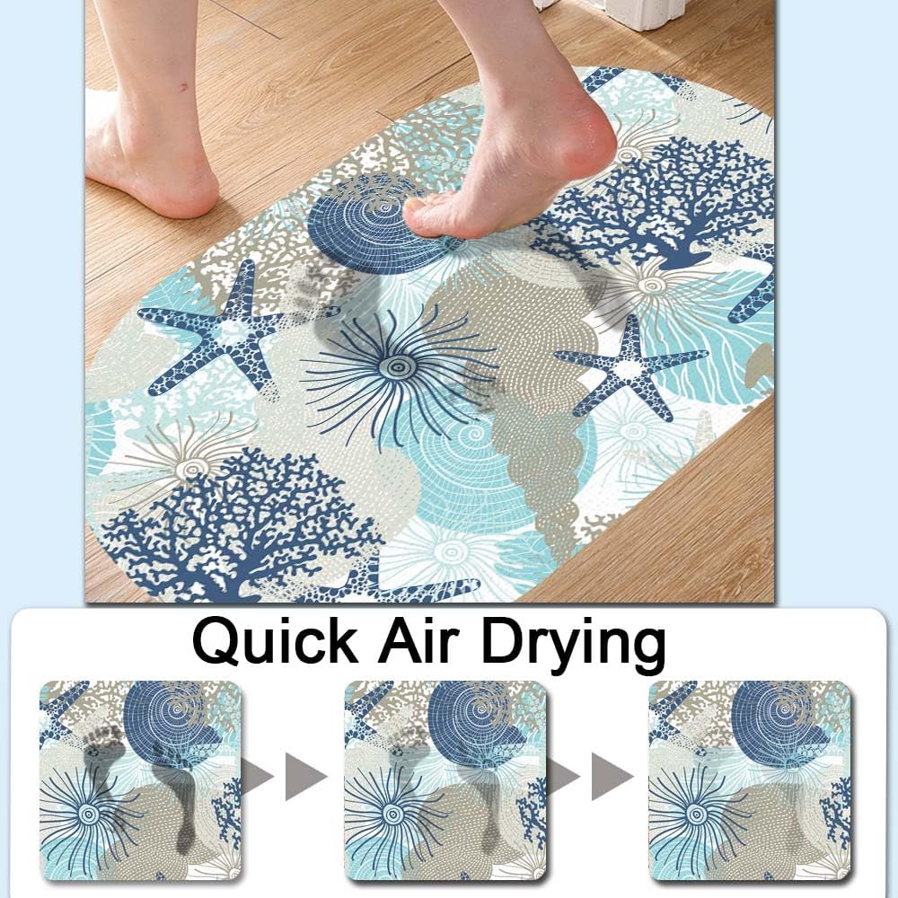 ZHUZHISHAN Quick Drying Bathroom Mat with Non-Slip Rubber Bottom