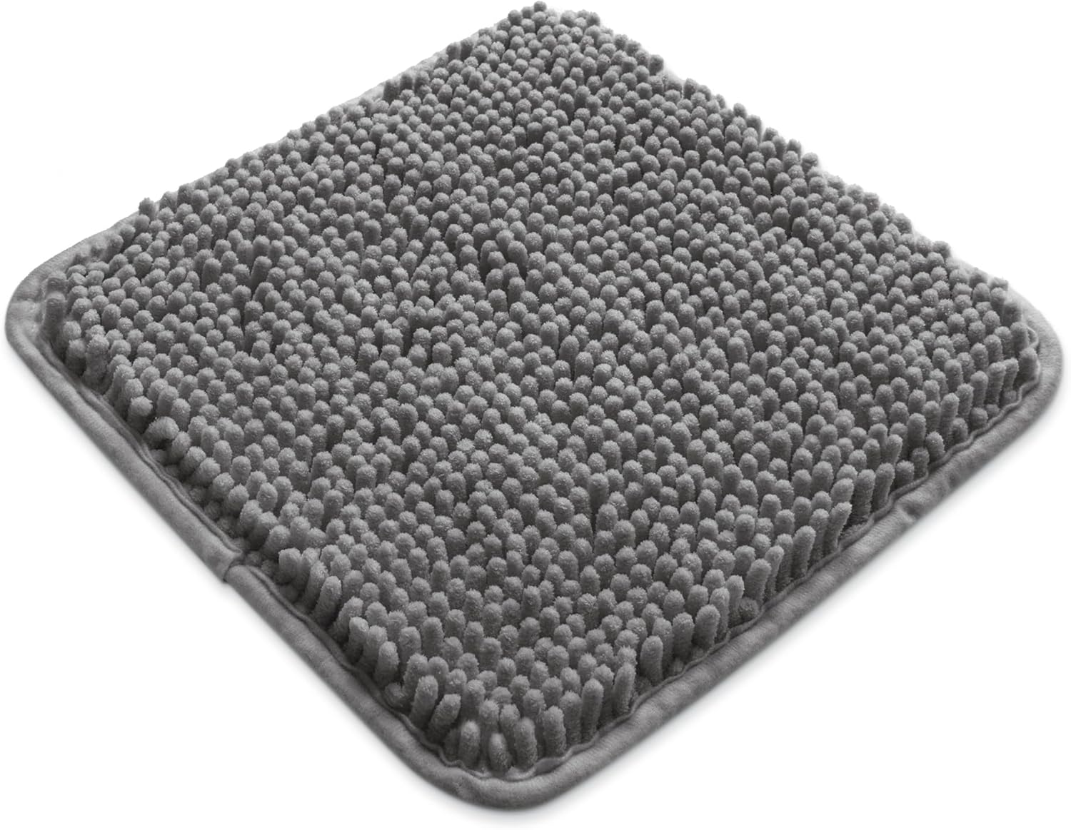 Yeaban 12x12 inch Thick Chenille Bath Rug - Dark Gray