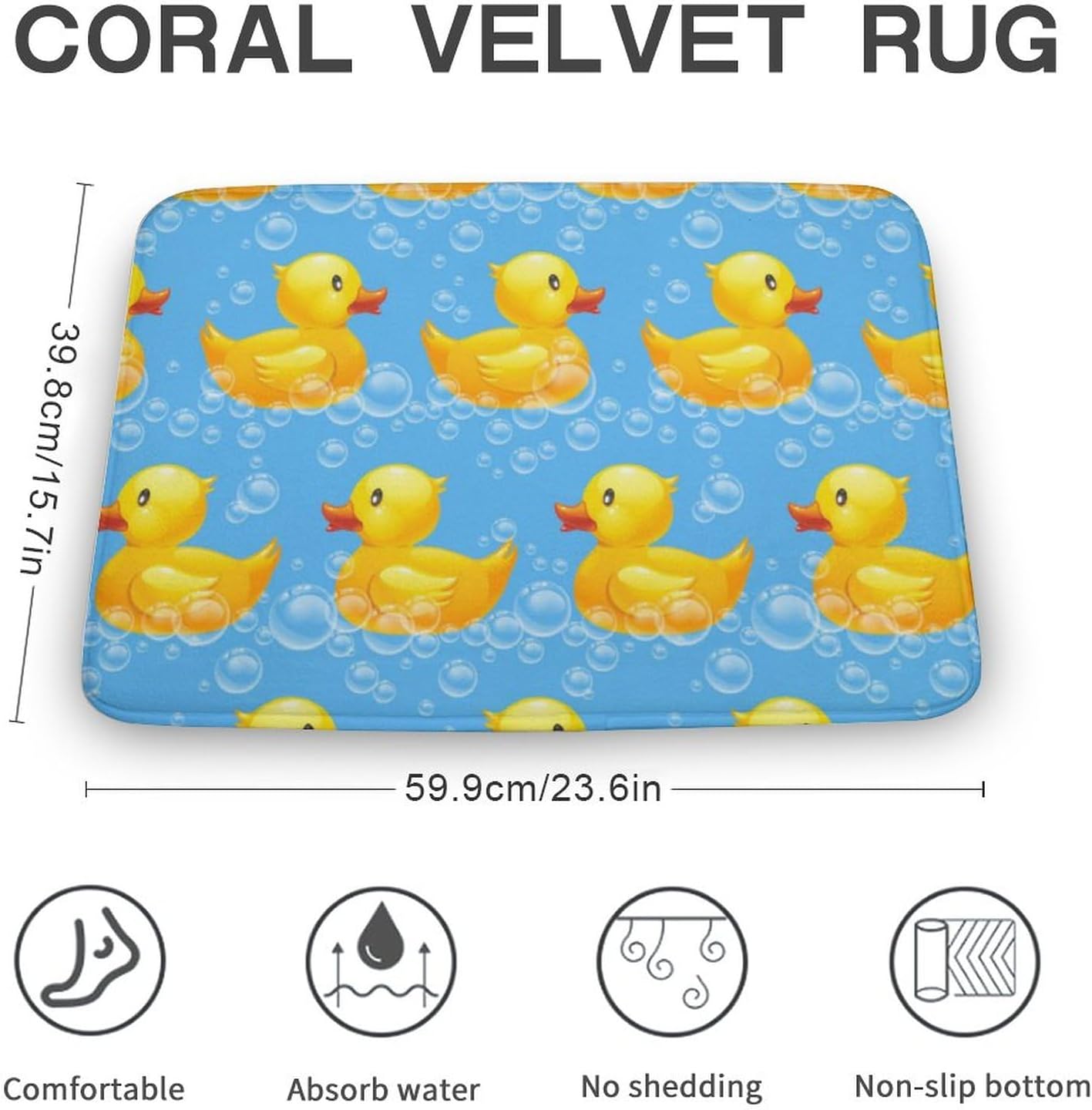 MZERSE Machine Washable Quick Dry Bath Mat for Kids Room