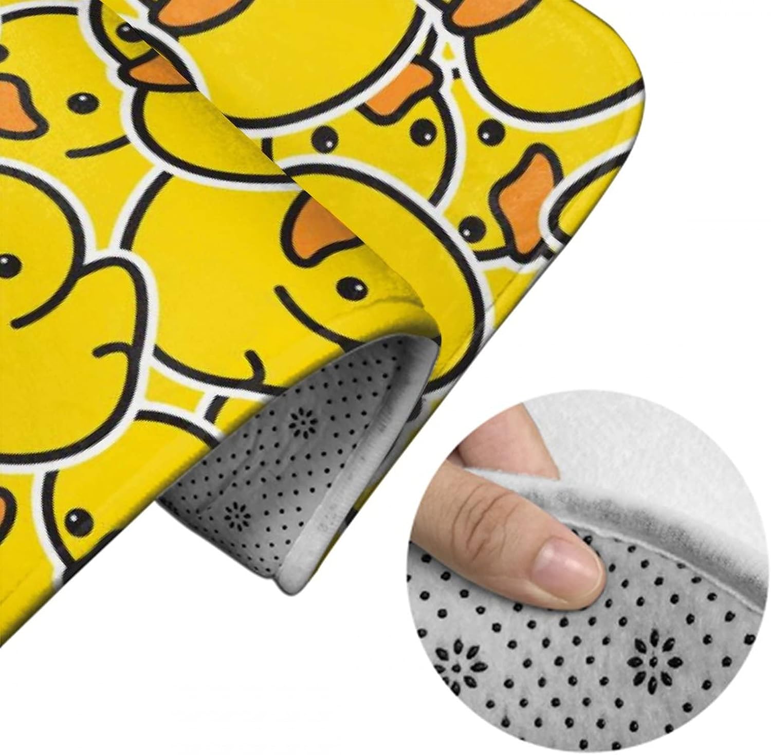 MZERSE Water Absorbent Bath Rug with Rubber Bottom