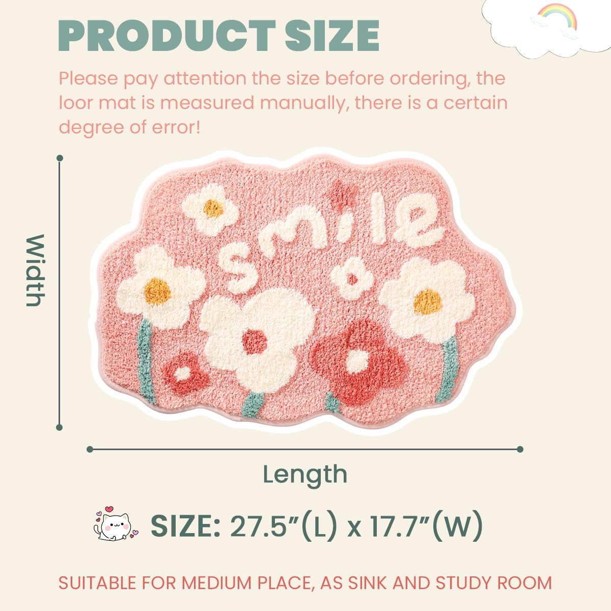 Loismood Flowers Absorbent Bath Rug