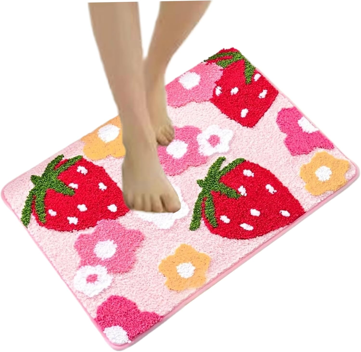 Eioflia 16x24 Non-Slip Strawberry Bath Mat