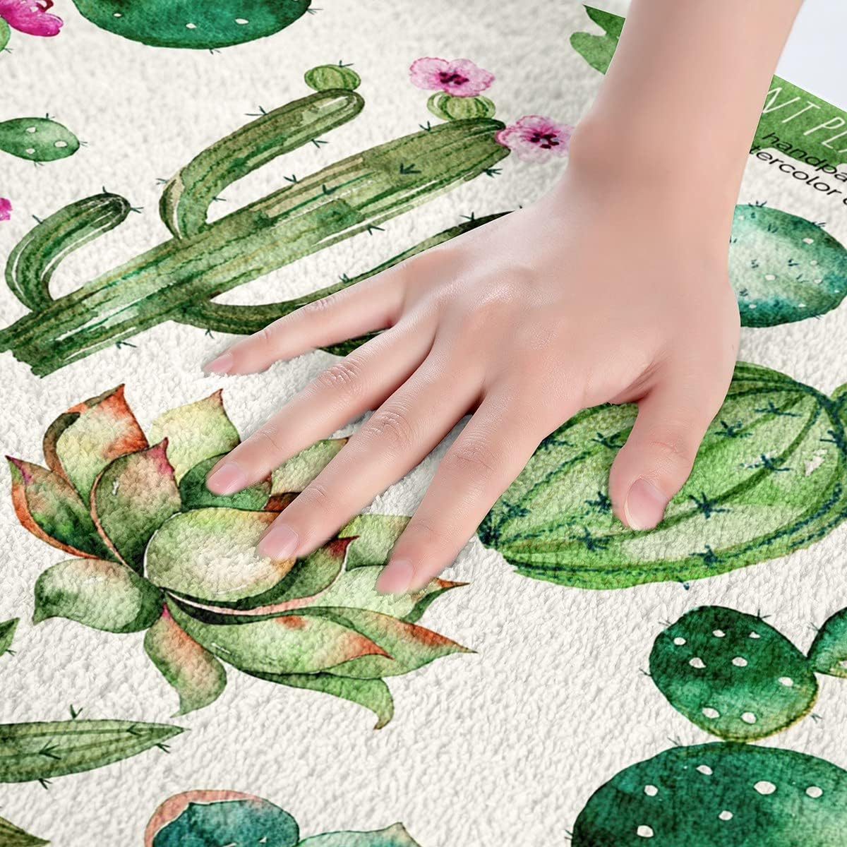 Feelyou Cactus Bath Rug 16x24 Inch Boho Design 1