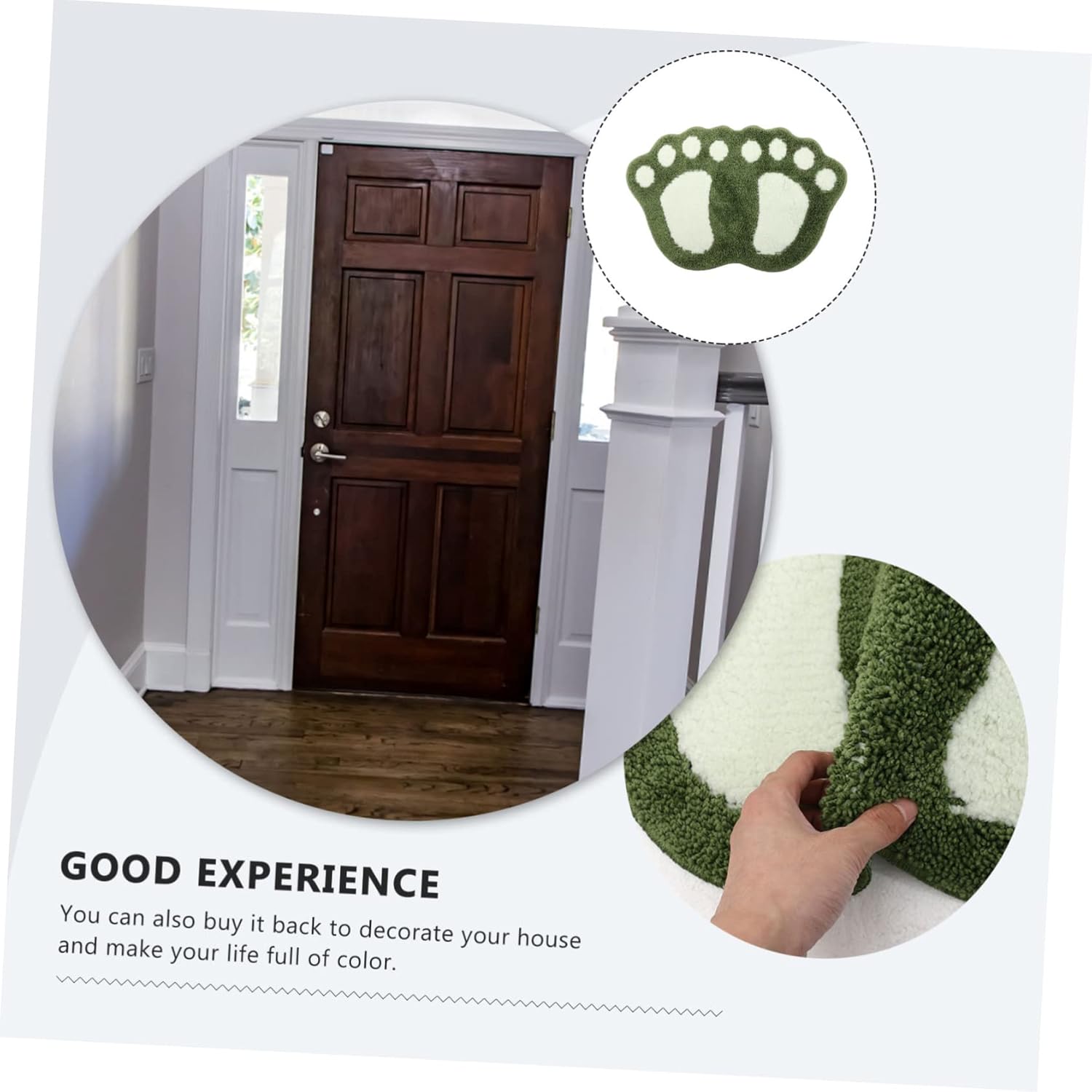 Ciieeo Anti-Slip Bath Mat with Footprint Design