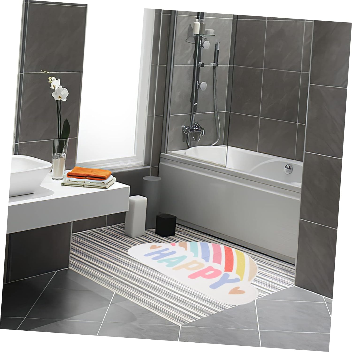 Rainbow Bath Mat Anti-Skid Bathroom Rug for Kids