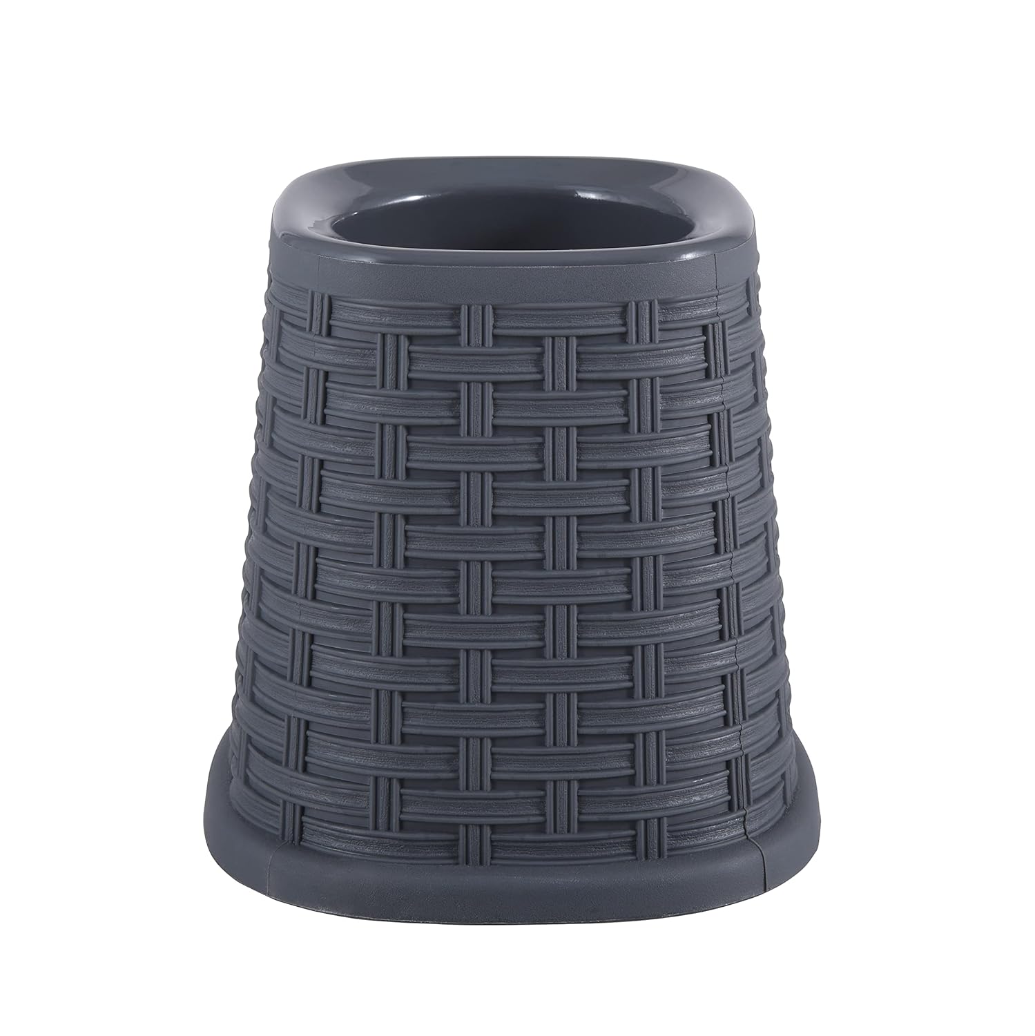 Superio Wicker Style Toilet Bowl Brush and Holder - Onyx Grey