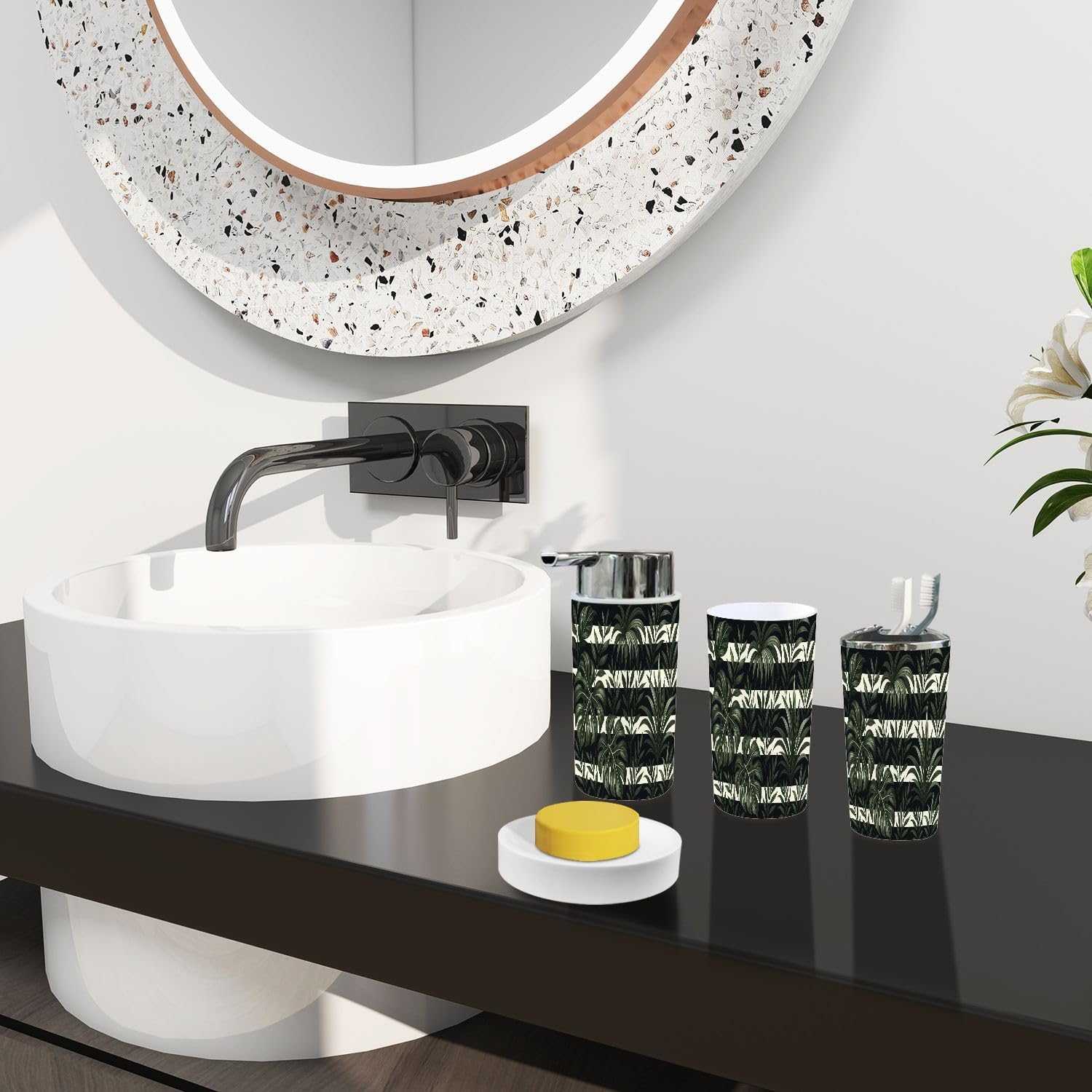 Boho Tropical 6-Piece Bathroom Accessory Set