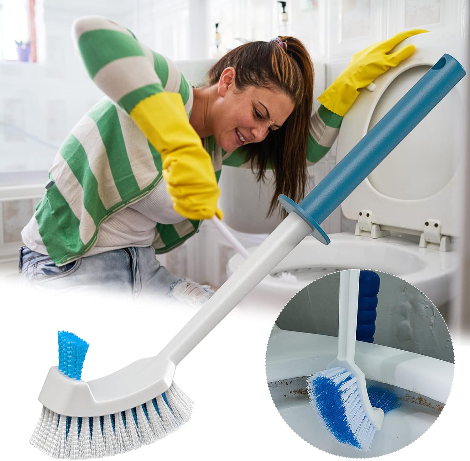 2Pack Toilet Brush for Bathroom Flexible and Durable