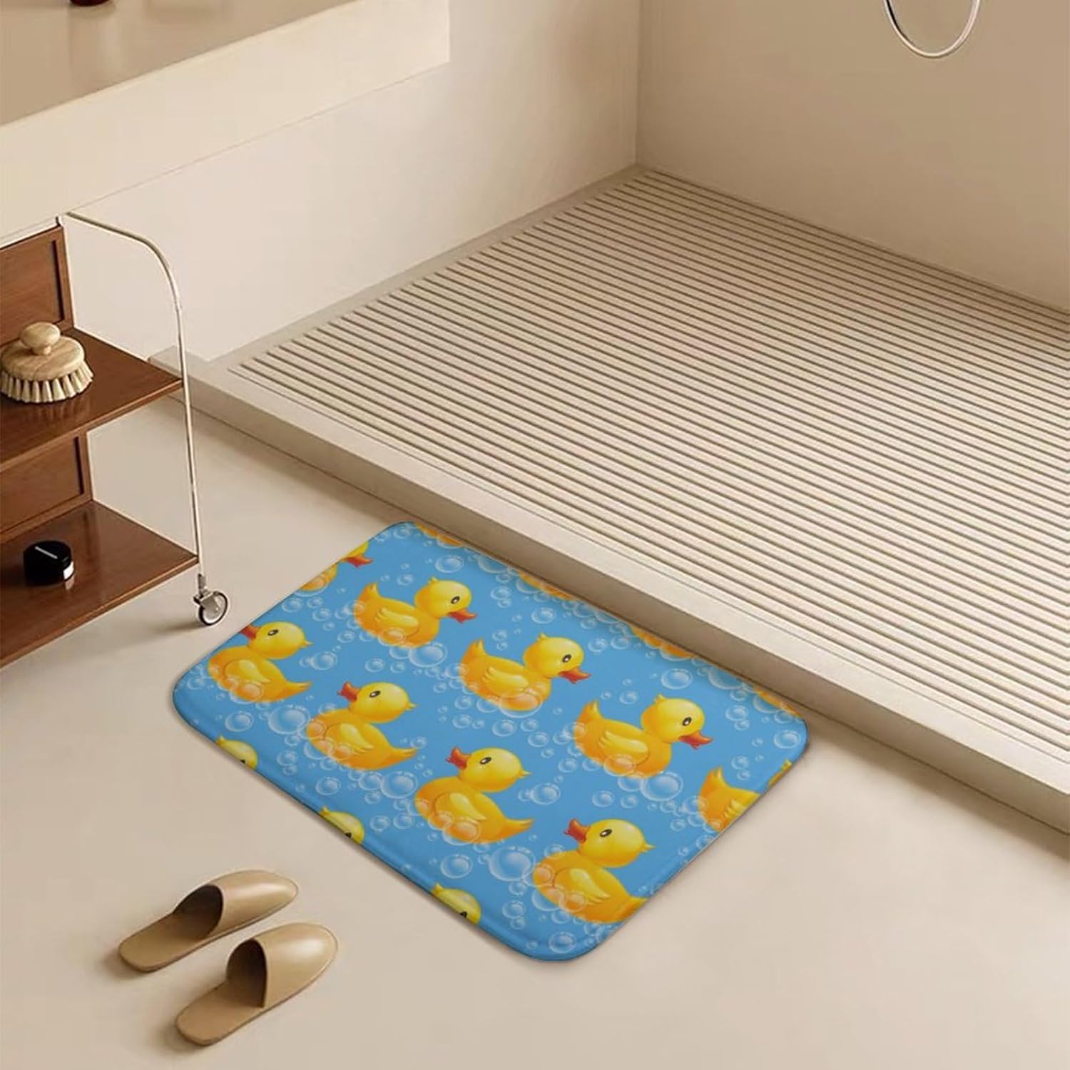 MZERSE Machine Washable Quick Dry Bath Mat for Kids Room