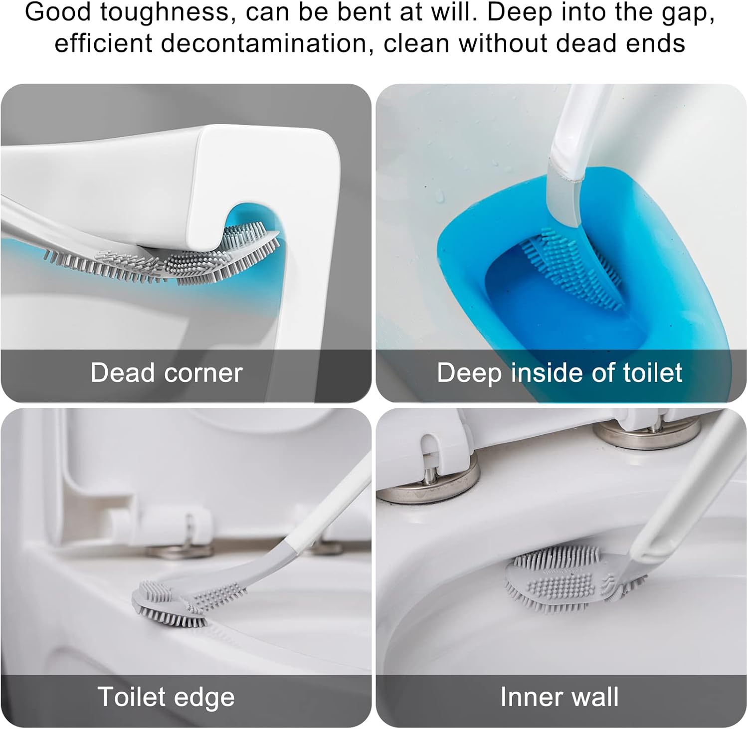 Homgaty Golf Head Toilet Brush 360 Clean Wall Mounted 2 Pack