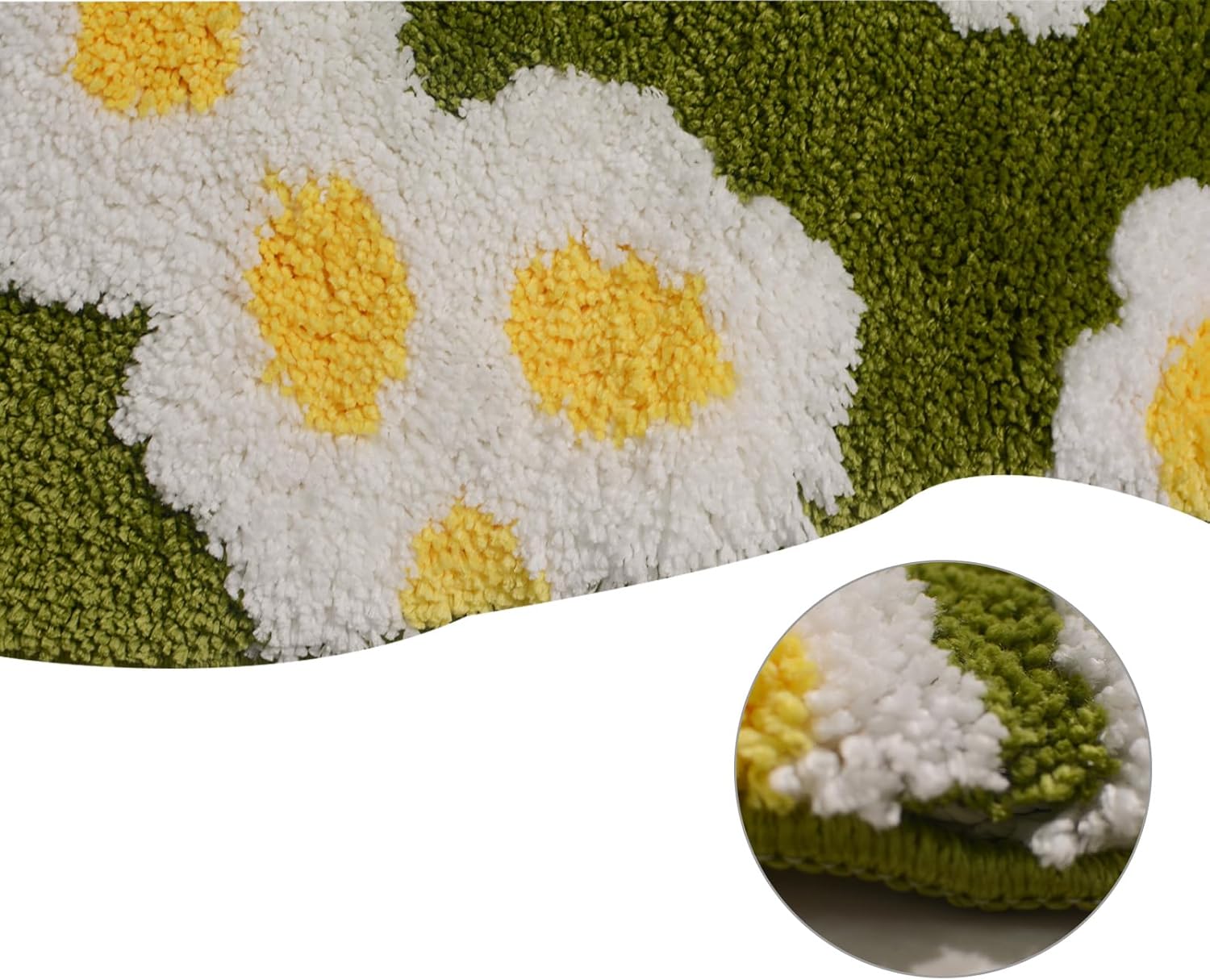 USTIDE Cute Green Floral Bath Mat 157x236 Inches