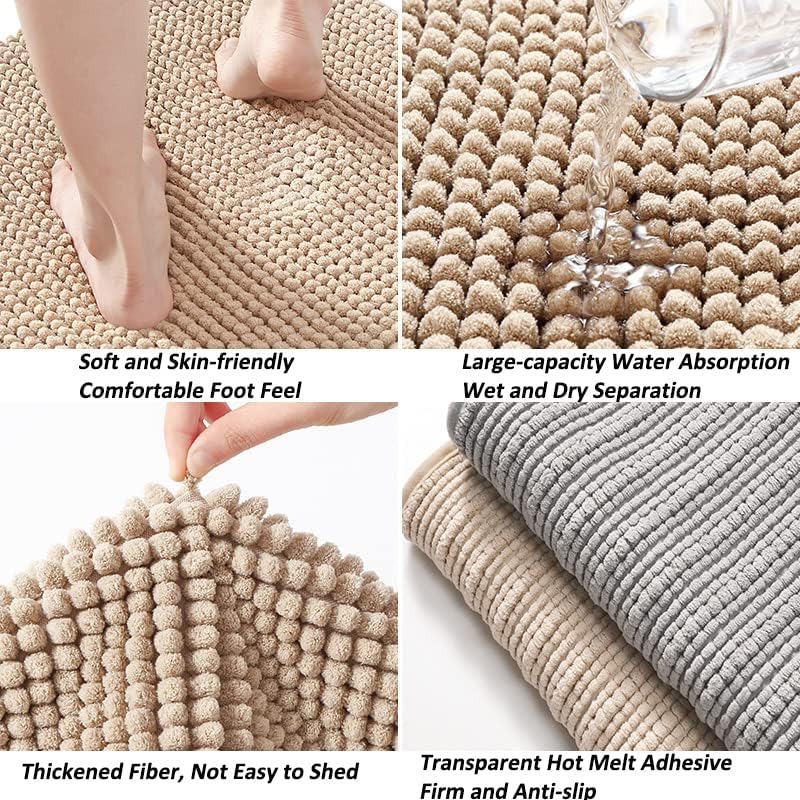 Rosygulls Luxury Chenille Bath Mat 16x24 Non-Slip