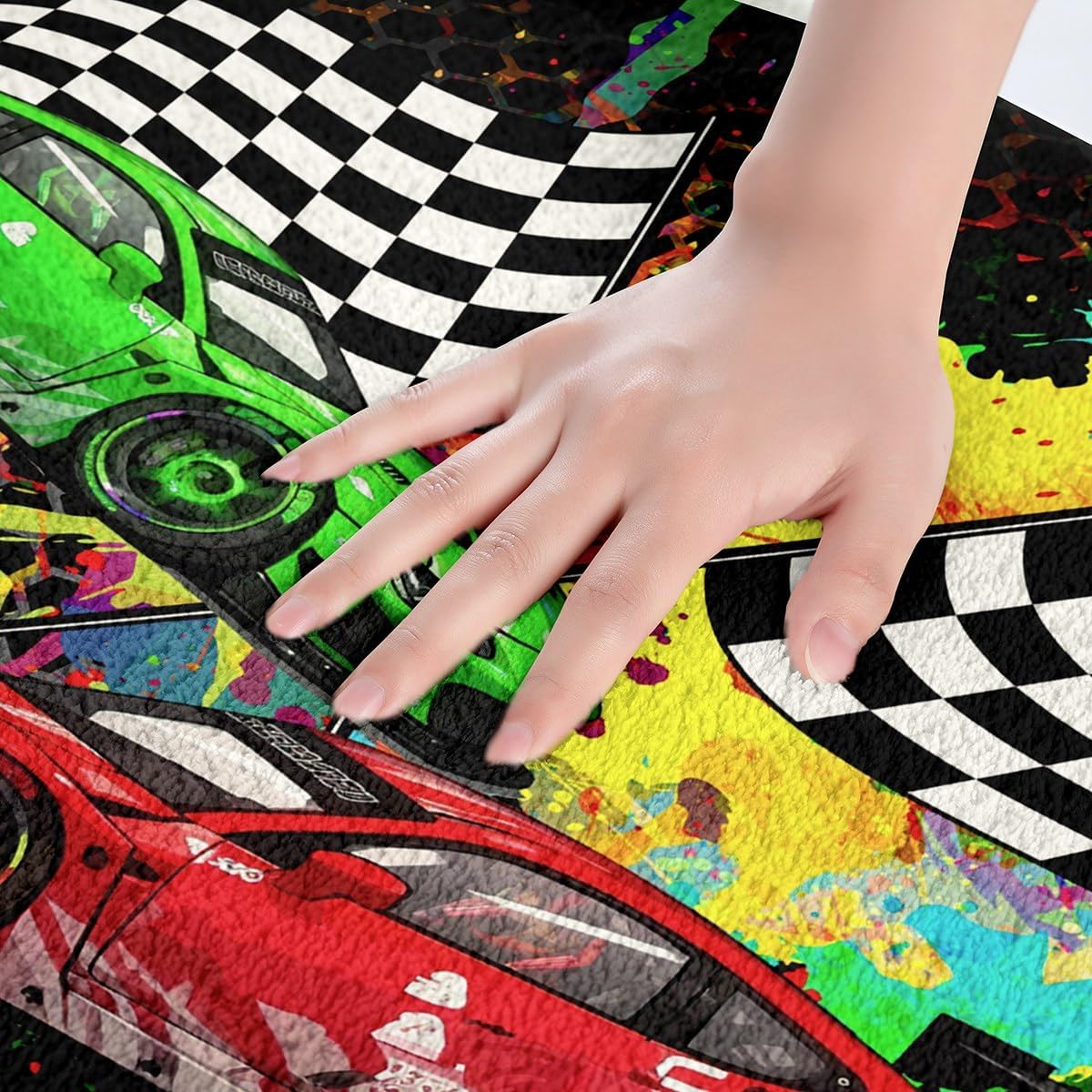 Feelyou Race Car Fleece Bath Rug 16x24 Inch