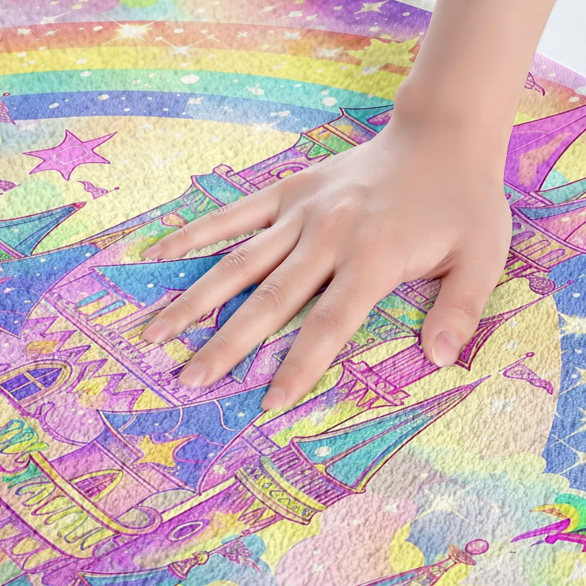 Feelyou Castle Bath Rug 16x24 Rainbow Kids