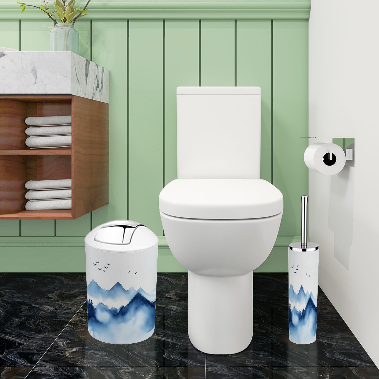Boho Style 6 Piece Bathroom Accessory Set