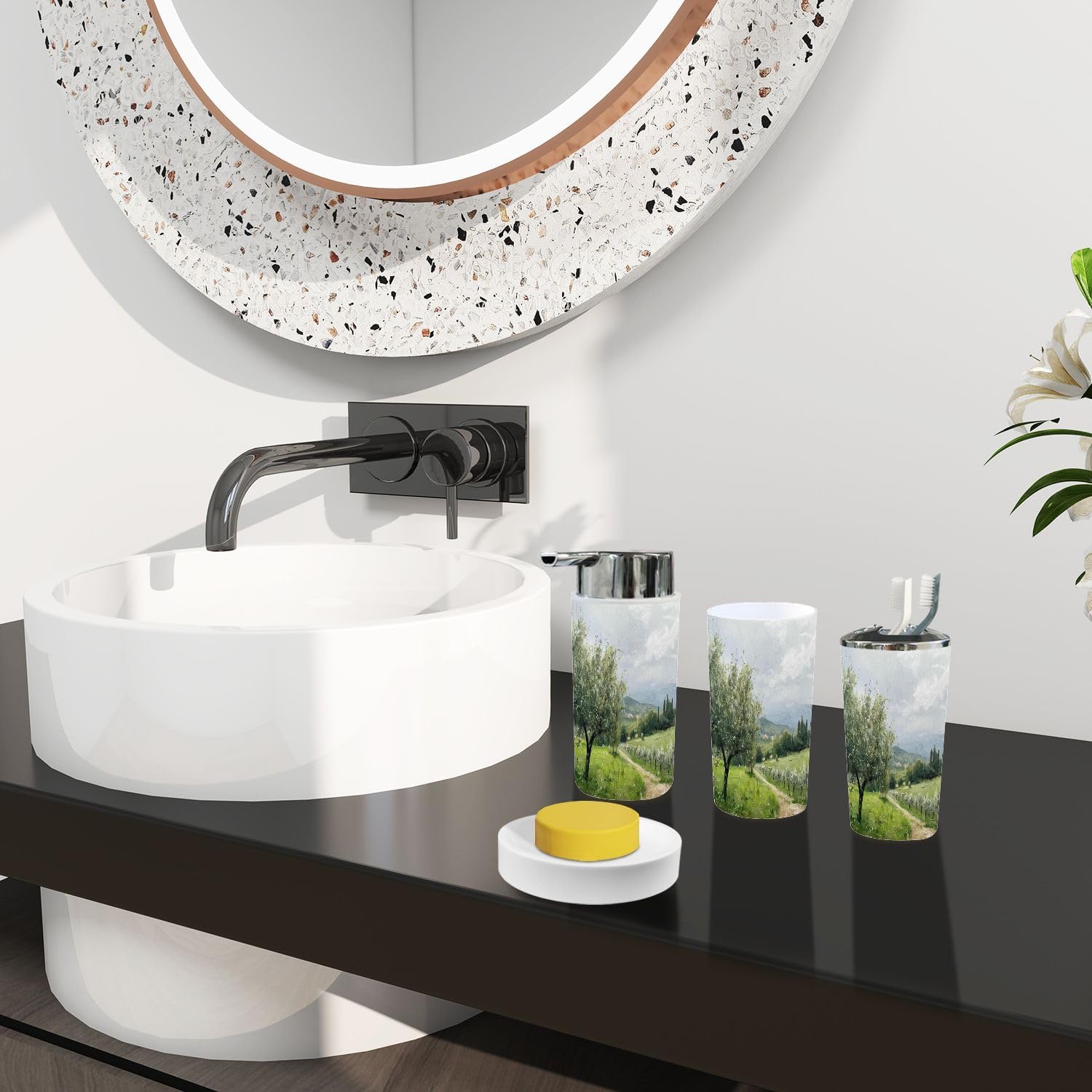 TRANQDEHOM Bathroom Accessory Set 6 Piece 1