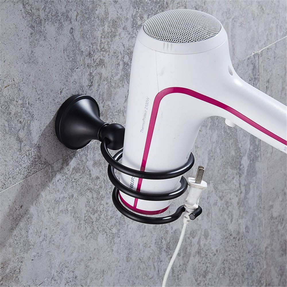 Black Alloy Bathroom Hand Dryer Holder for DIY Installation