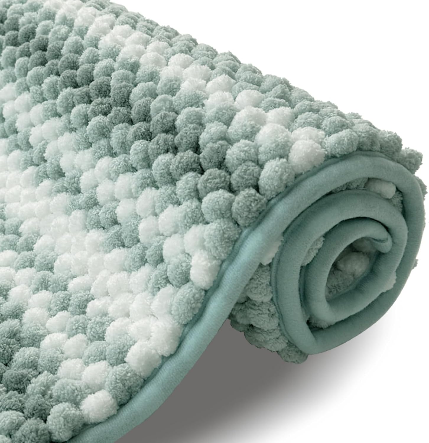 HDFK Soft Chenille Bath Mat with Striped Design