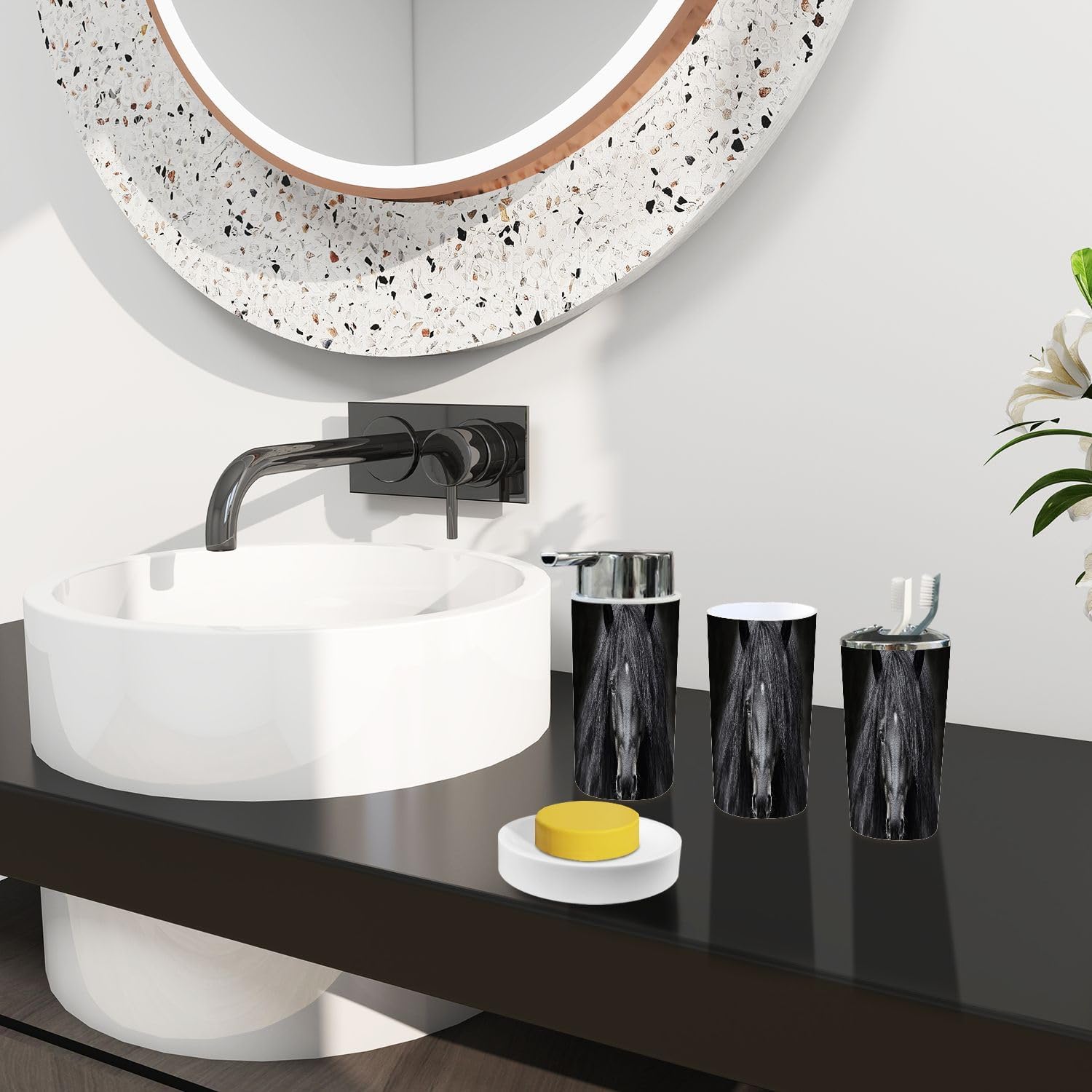 Boho Style 6-Piece Bathroom Accessory Set 1