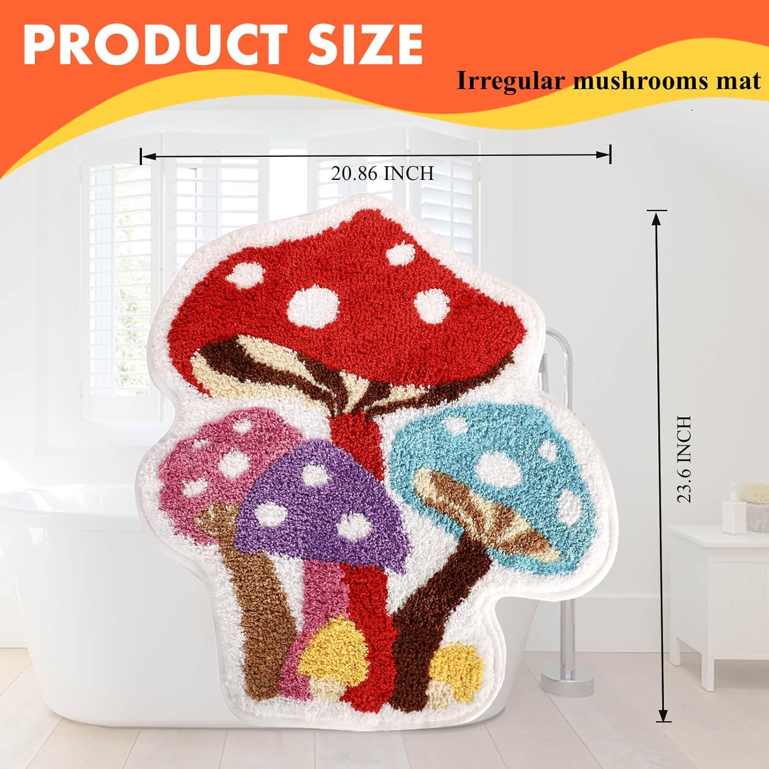 Mushroom Bathroom Rug - Non-Slip Soft and Absorbent