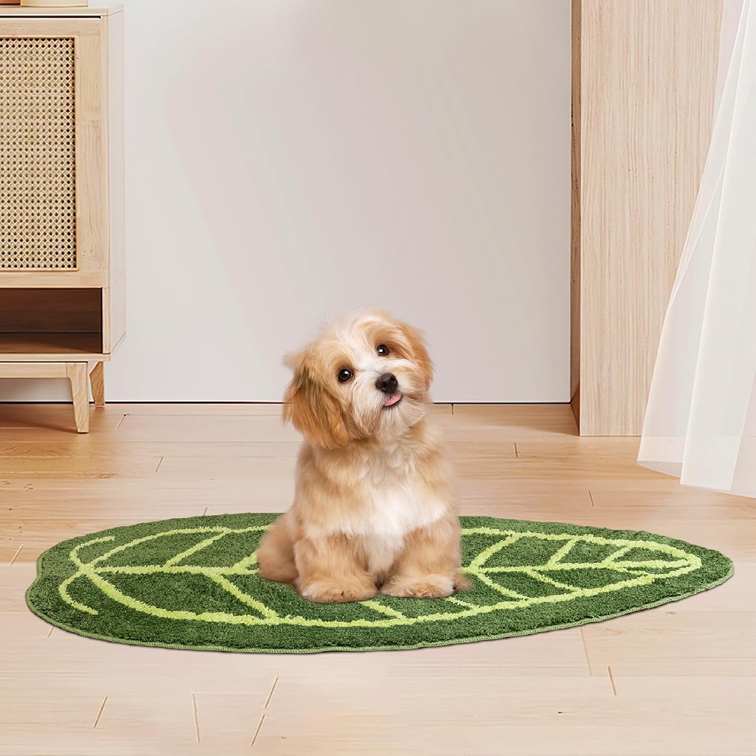 Sisher Green Leaf Bath Mat 46x18