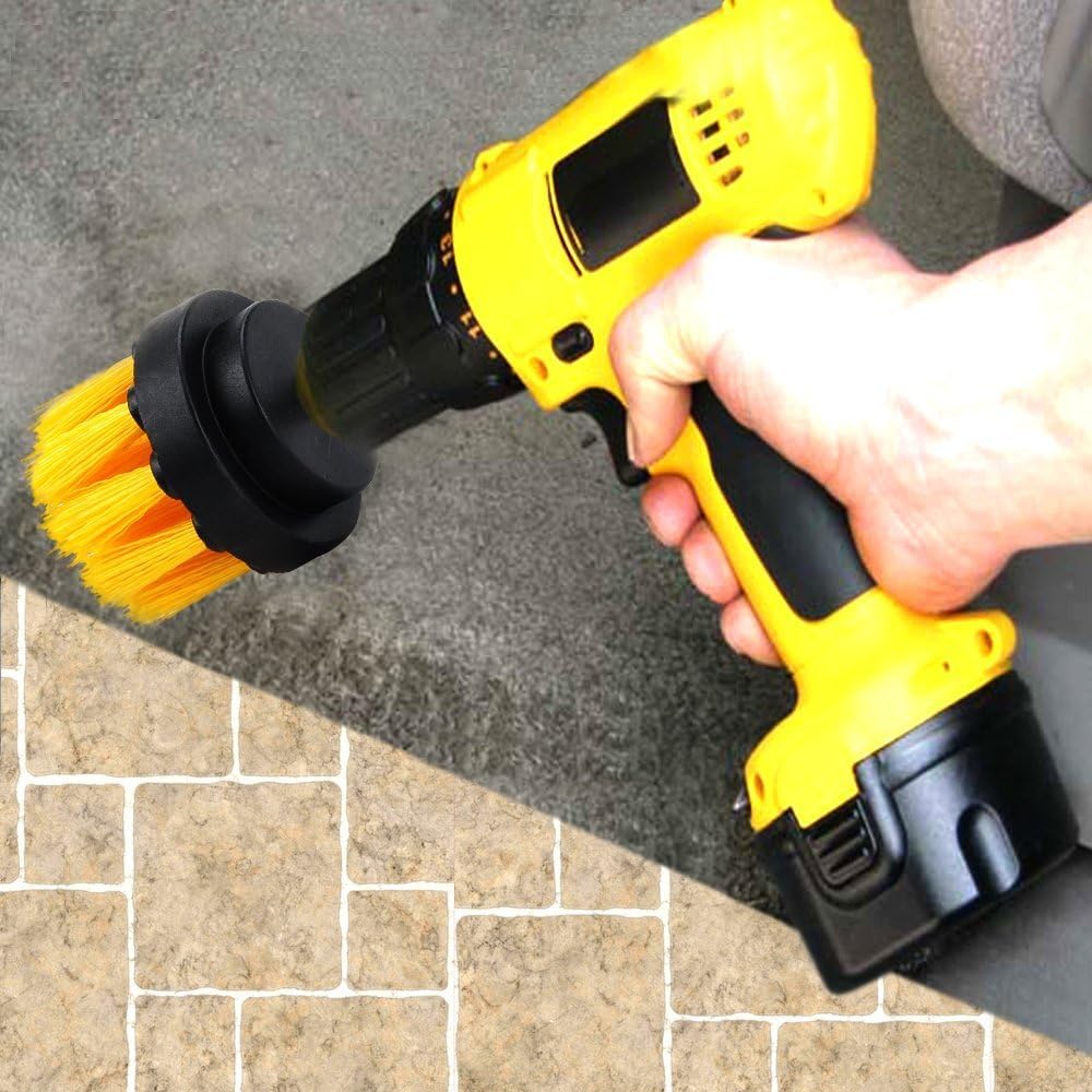 HUAWELL 5-Piece Cleaning Drill Brush Kit with 6 Inch Extender