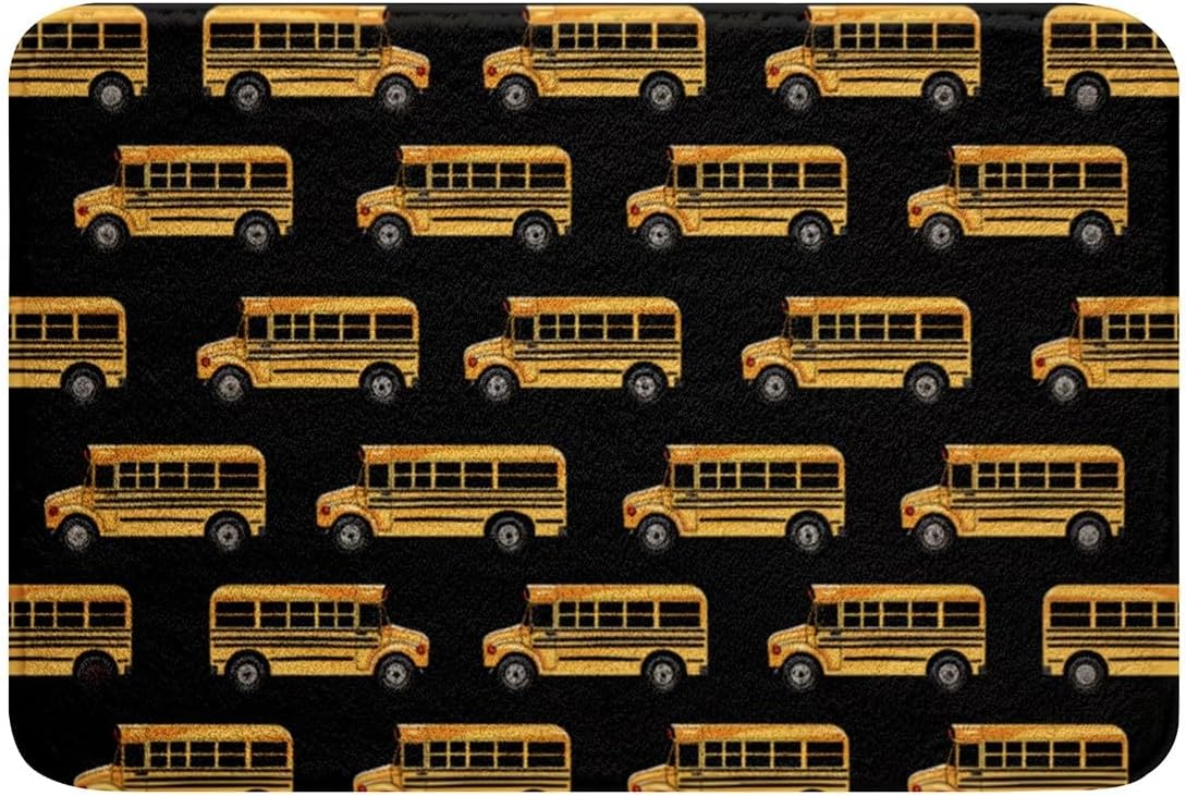 Erosebridal Waterproof School Bus Bath Mat 16x24