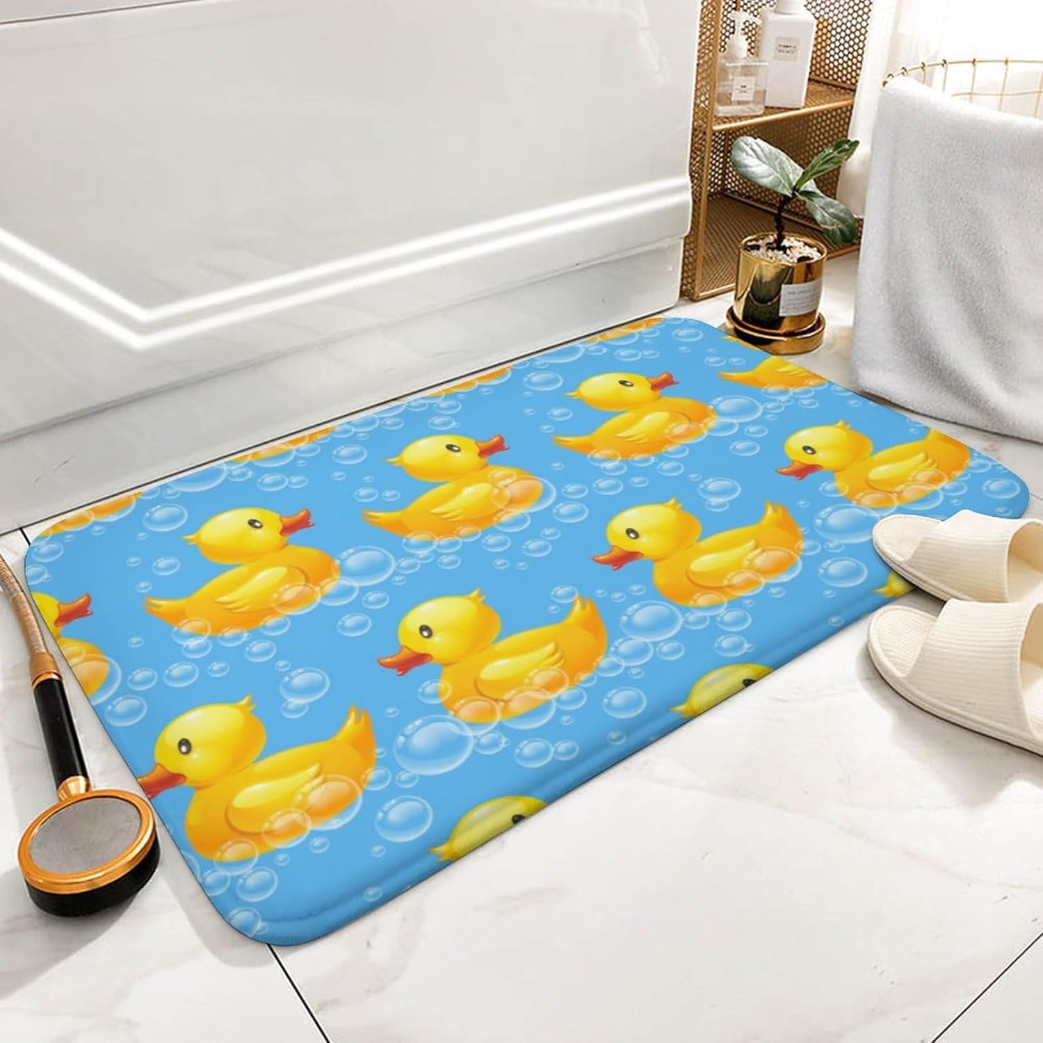 MZERSE Machine Washable Quick Dry Bath Mat for Kids Room