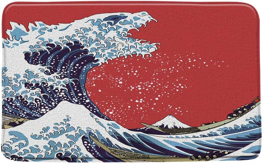 Great Waves Bath Mat with Memory Foam and Microfiber