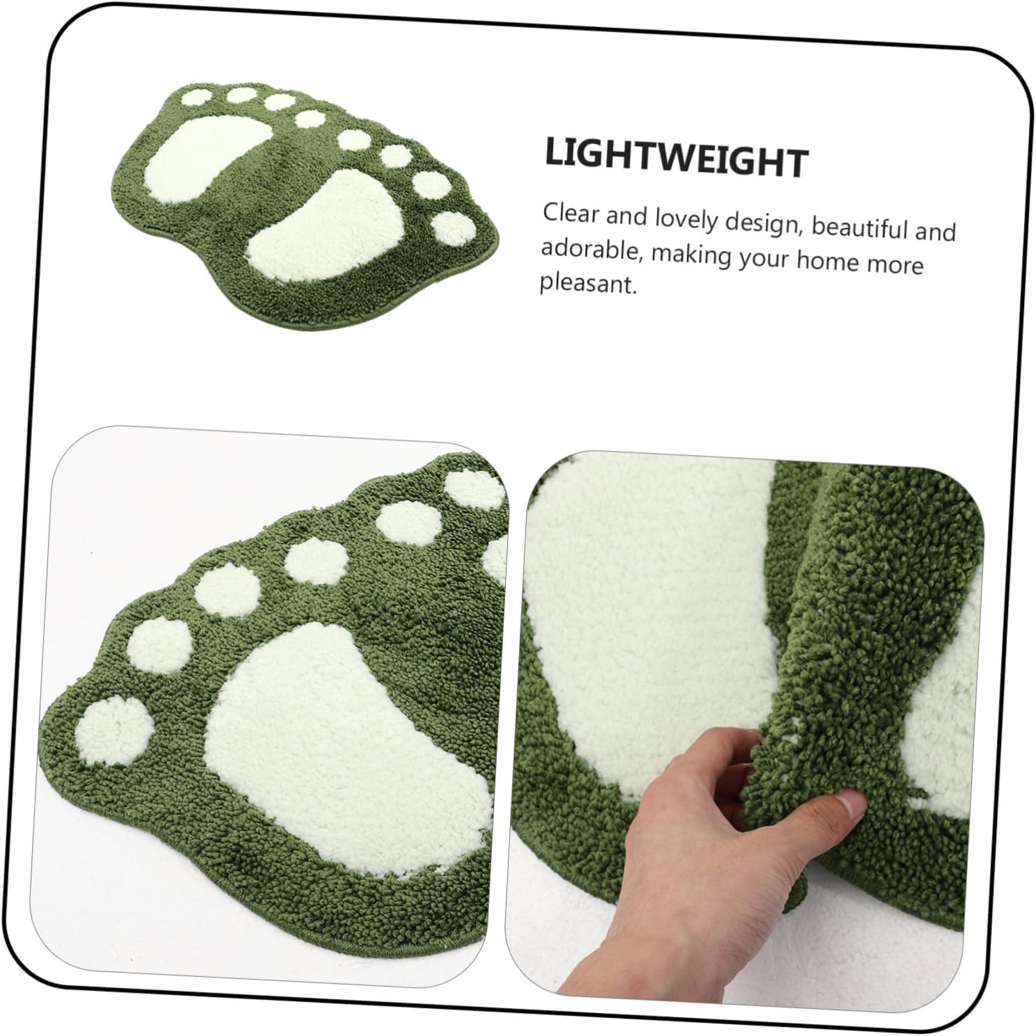Ciieeo Anti-Slip Bath Mat with Footprint Design
