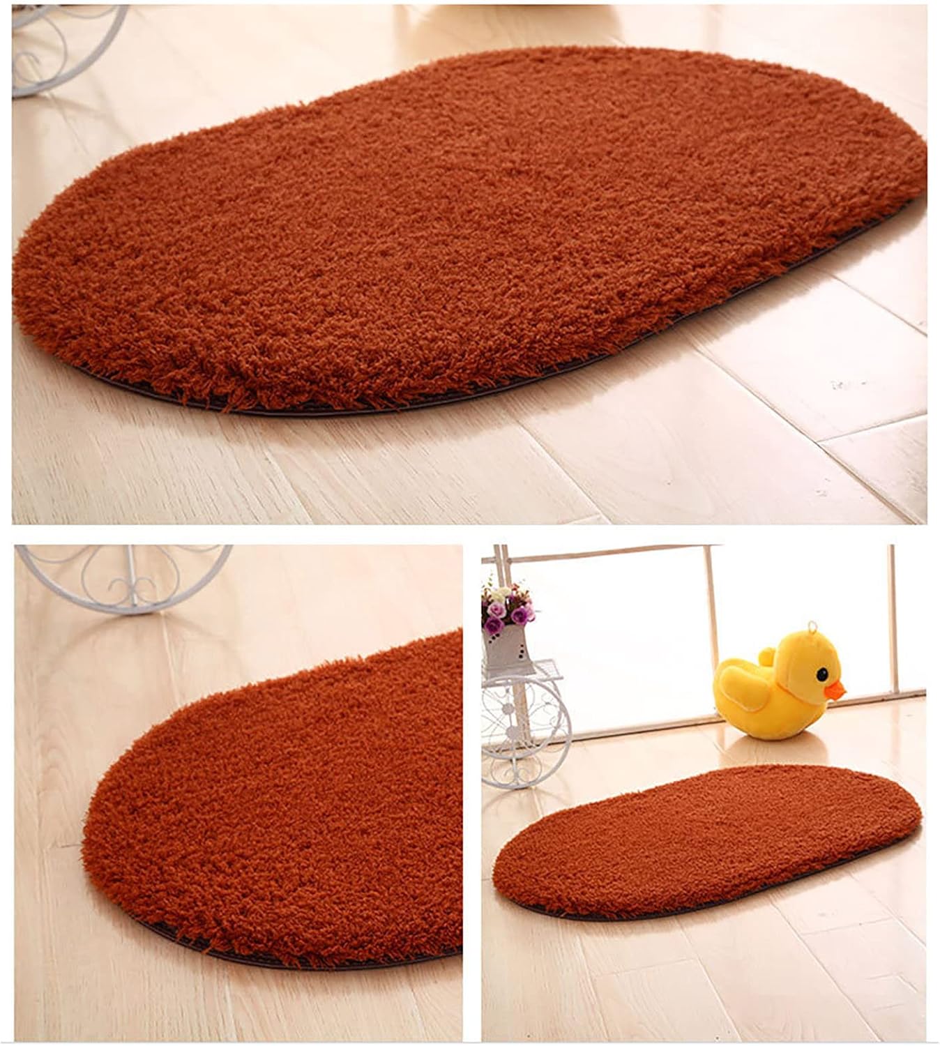 Gooddyiyukey Bathroom Rug 27x18 Inch Non Slip Microfiber Shaggy Absorbent Plush
