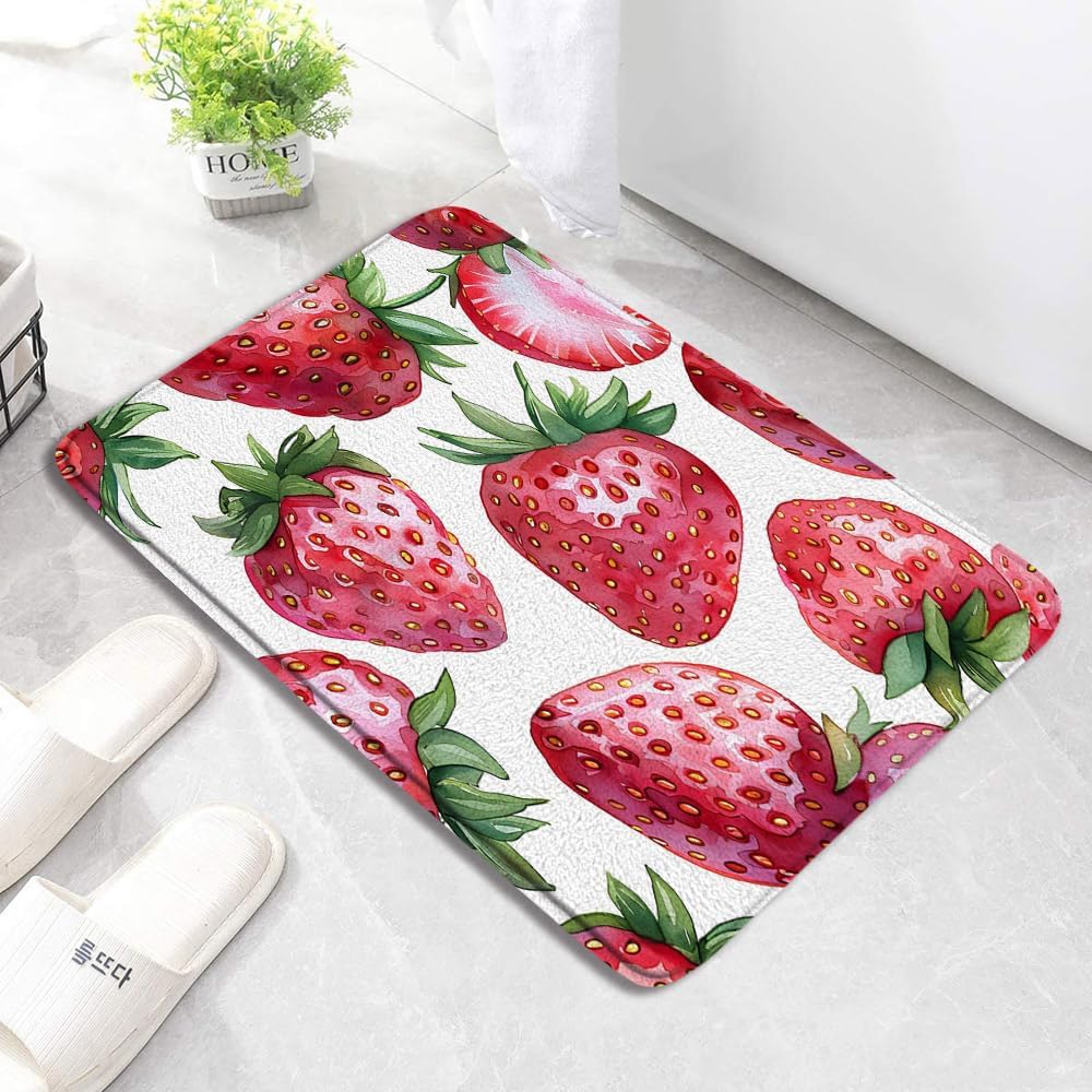 Strawberry Bath Mat Cute Fruit Design 236 x 157 Inch